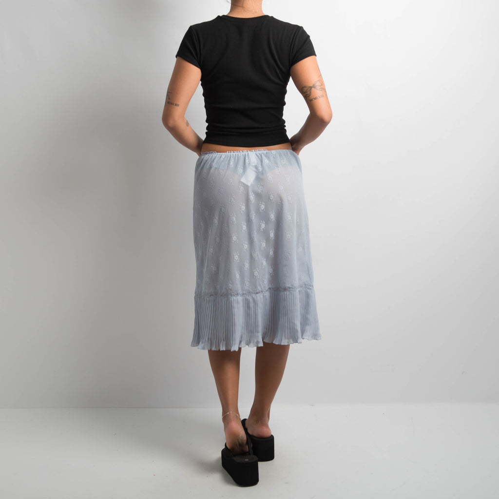 BLUE LACE MIDI SKIRT