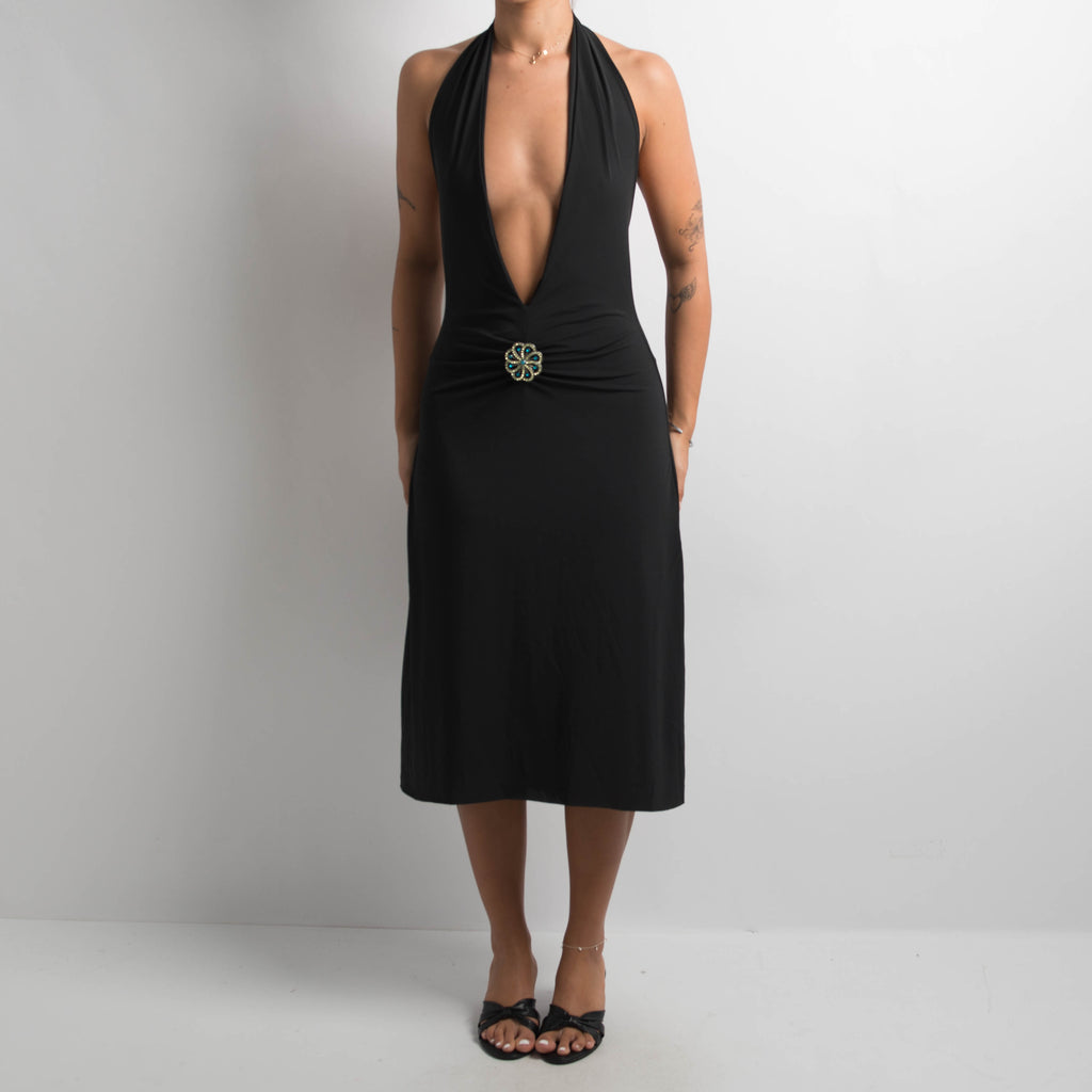 PLUNGE NECKLINE DRESS