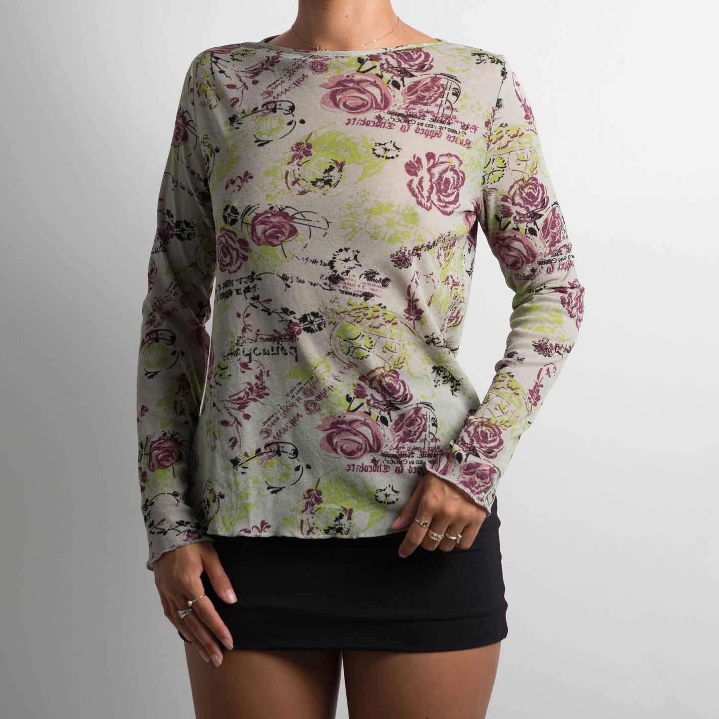 MESH PRINTED LONG SLEEVE