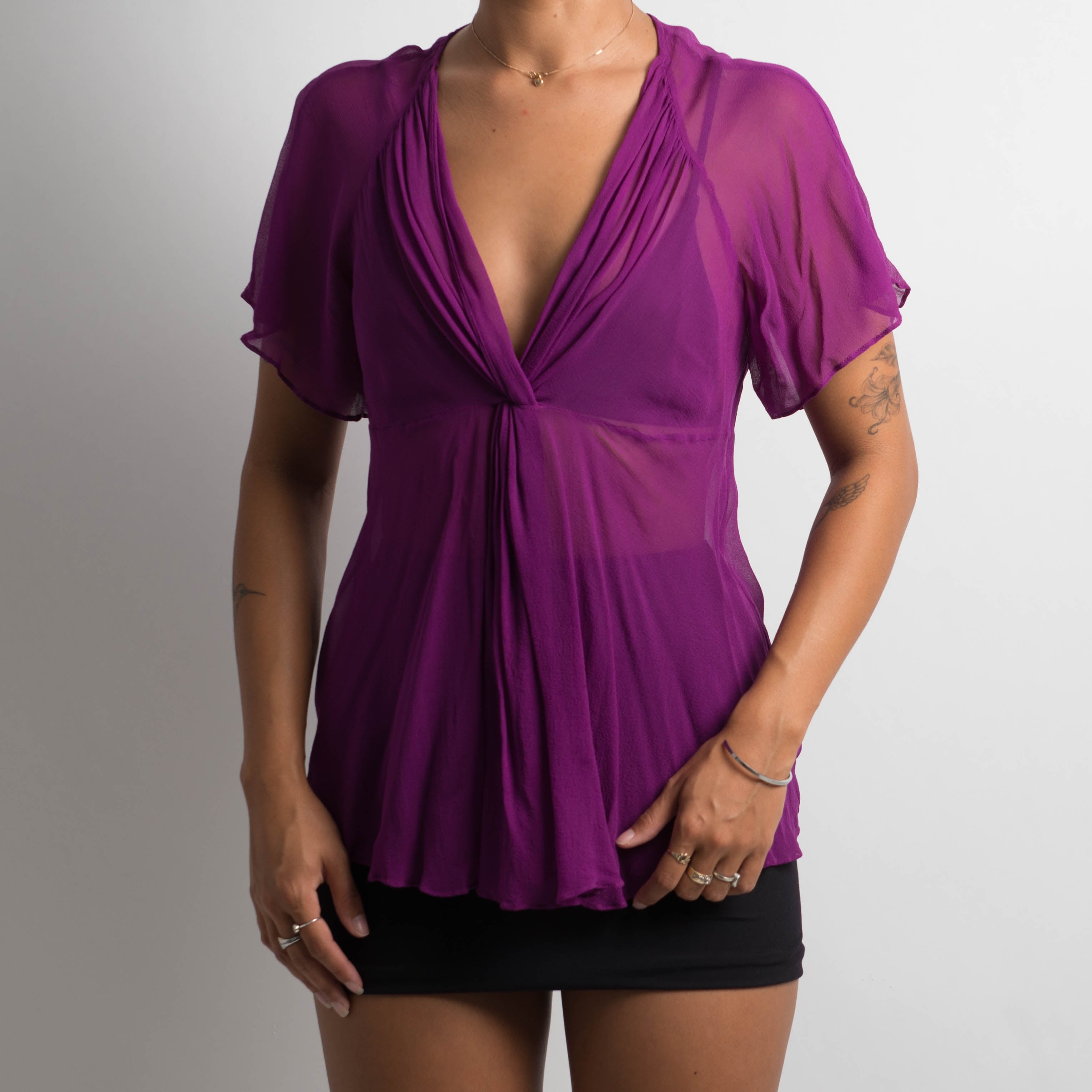 Sheer lavender top on sale