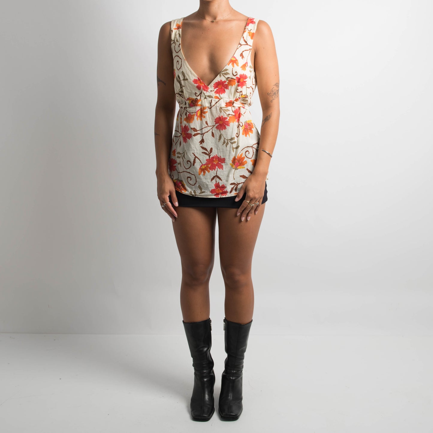 FLORAL BABYDOLL TOP