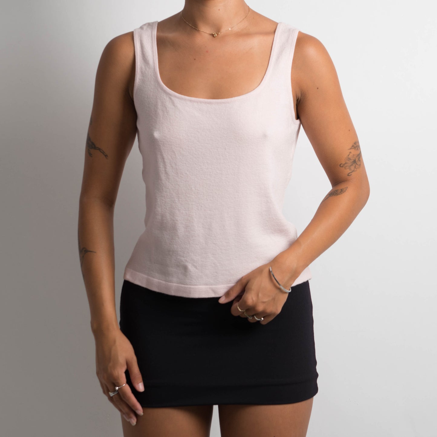 PALE PINK KNIT TANK TOP