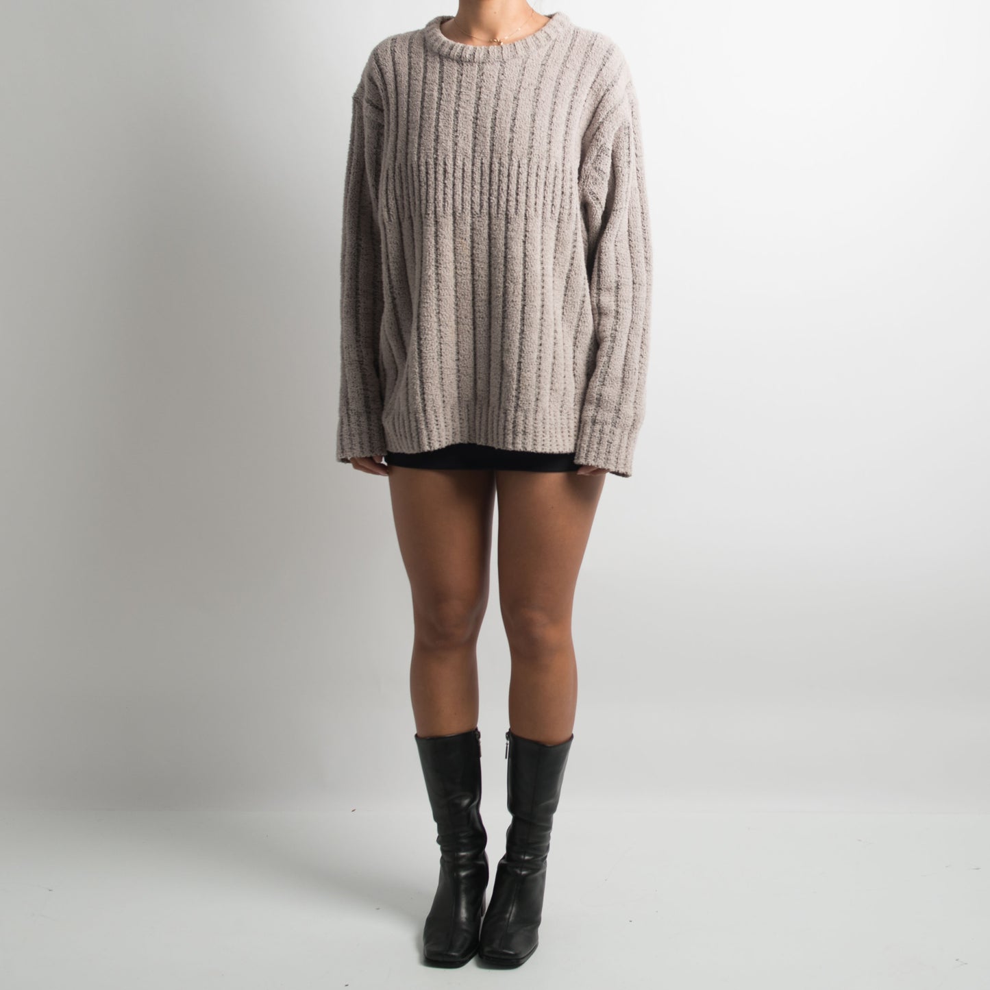 RIBBED CHENILLE SWEATER