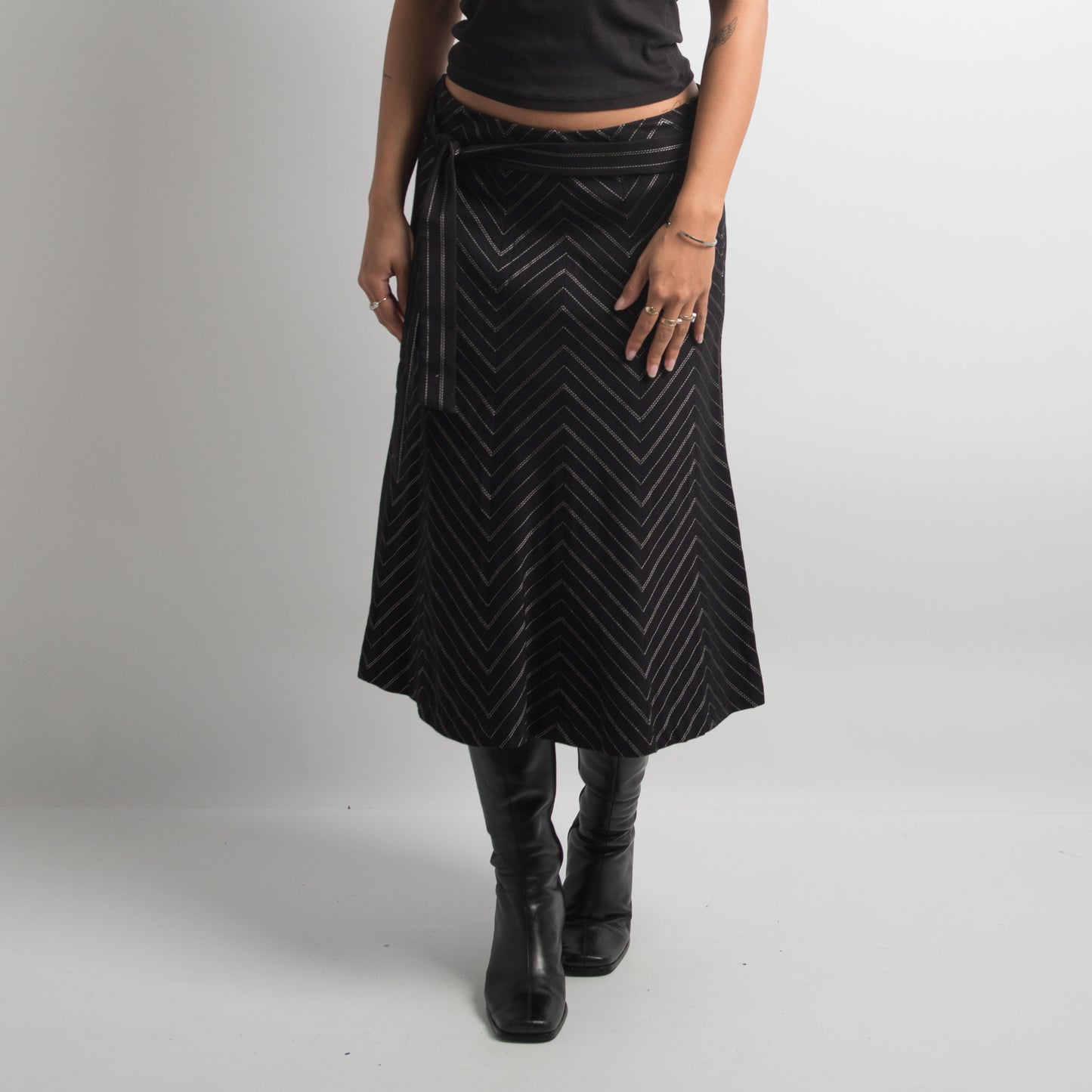 PINSTRIPE MIDI SKIRT