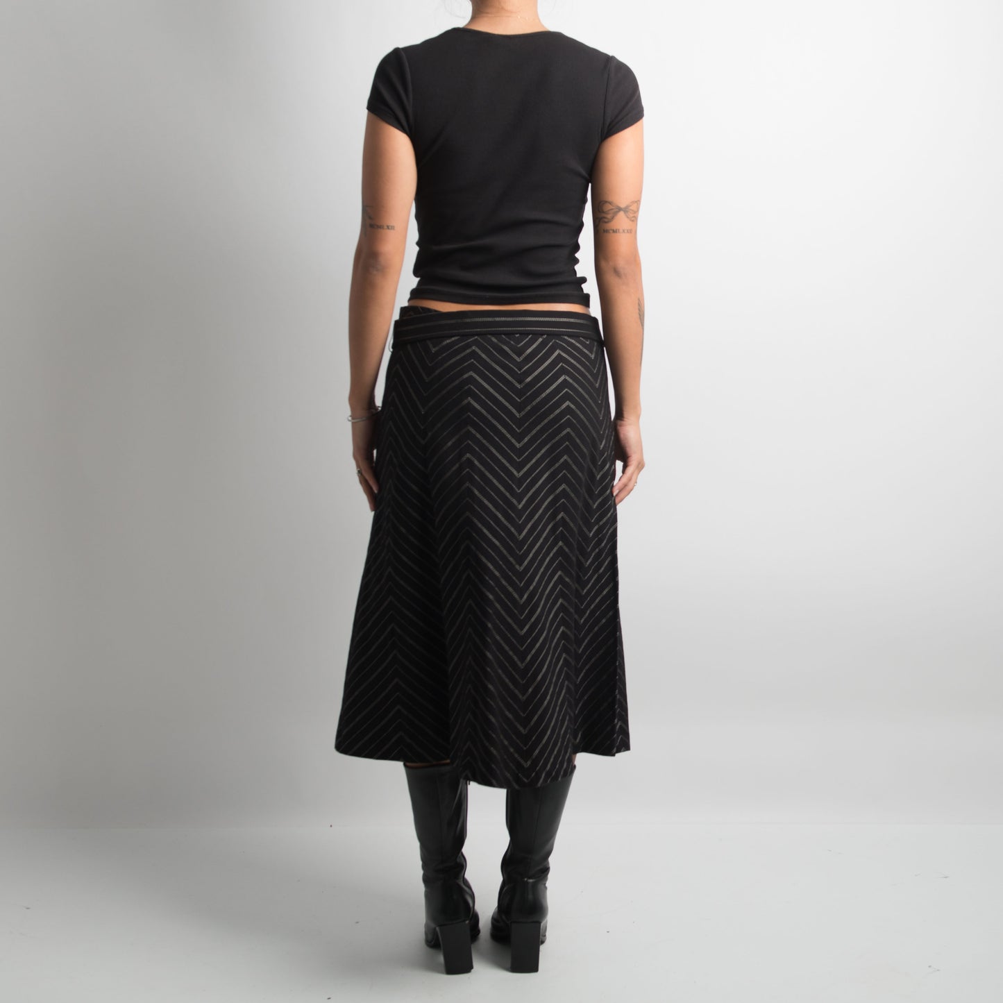 PINSTRIPE MIDI SKIRT