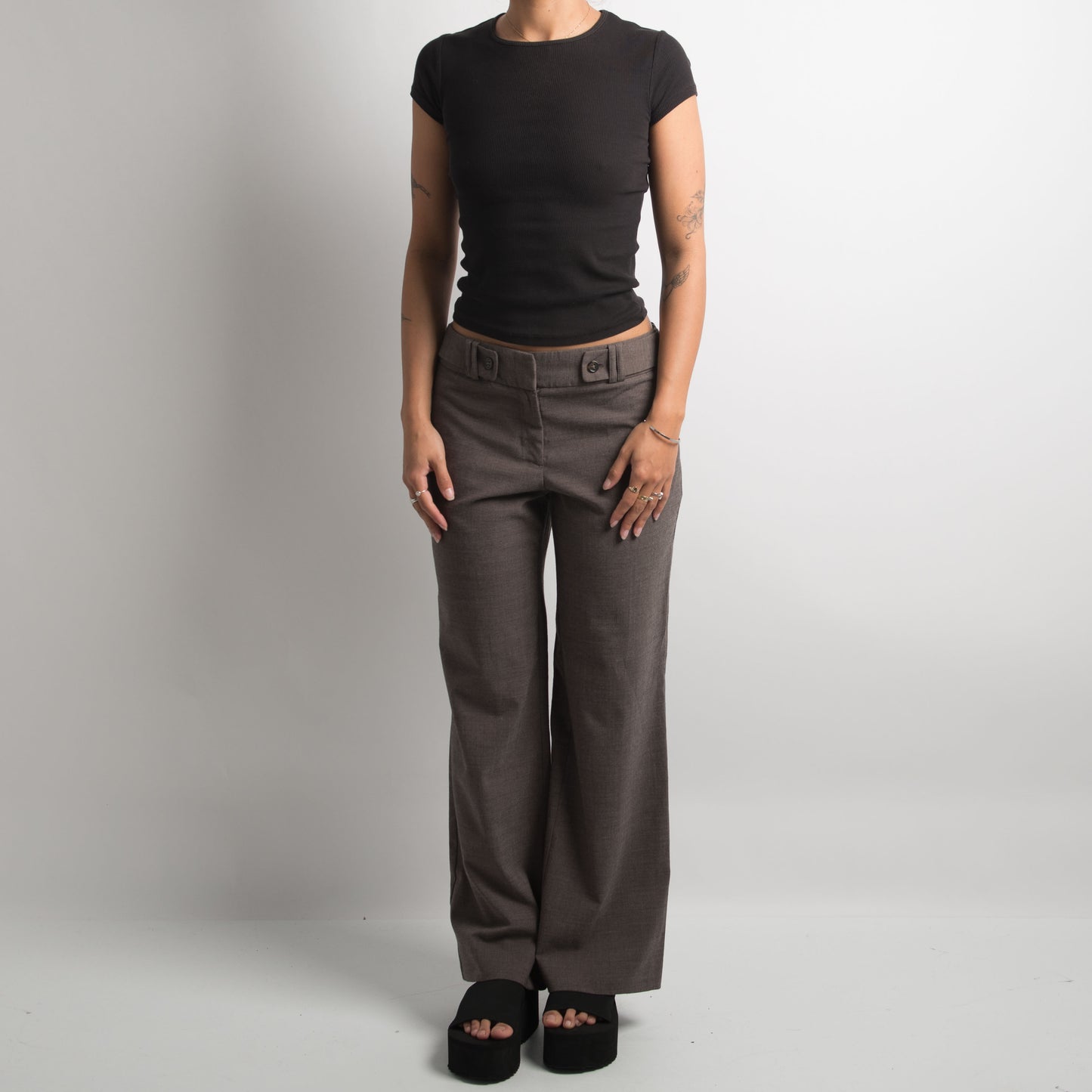 BROWN BOOTCUT TROUSERS