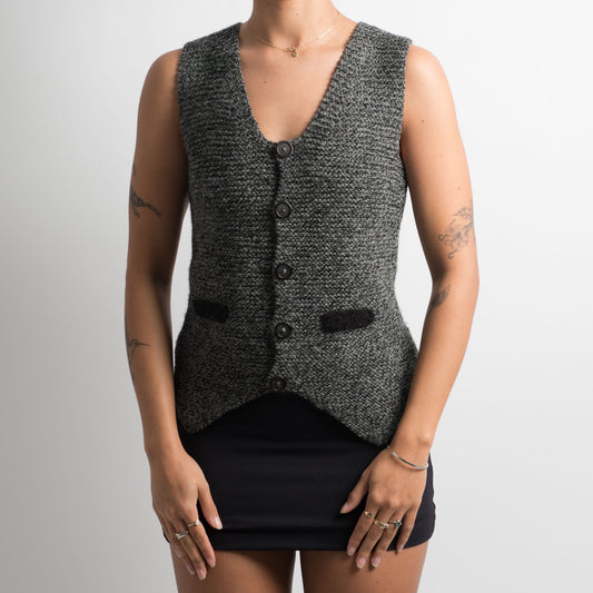 GREY MARLE KNIT VEST