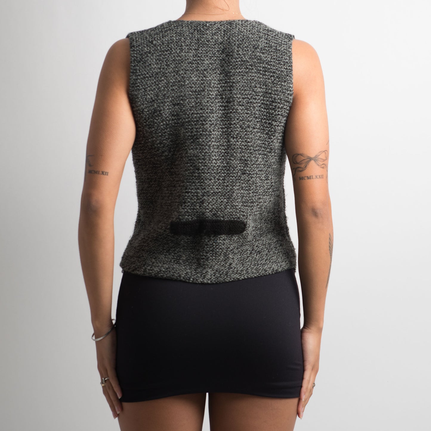 GREY MARLE KNIT VEST