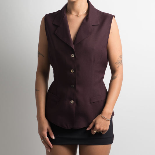 PURPLE SLEEVELESS BLOUSE