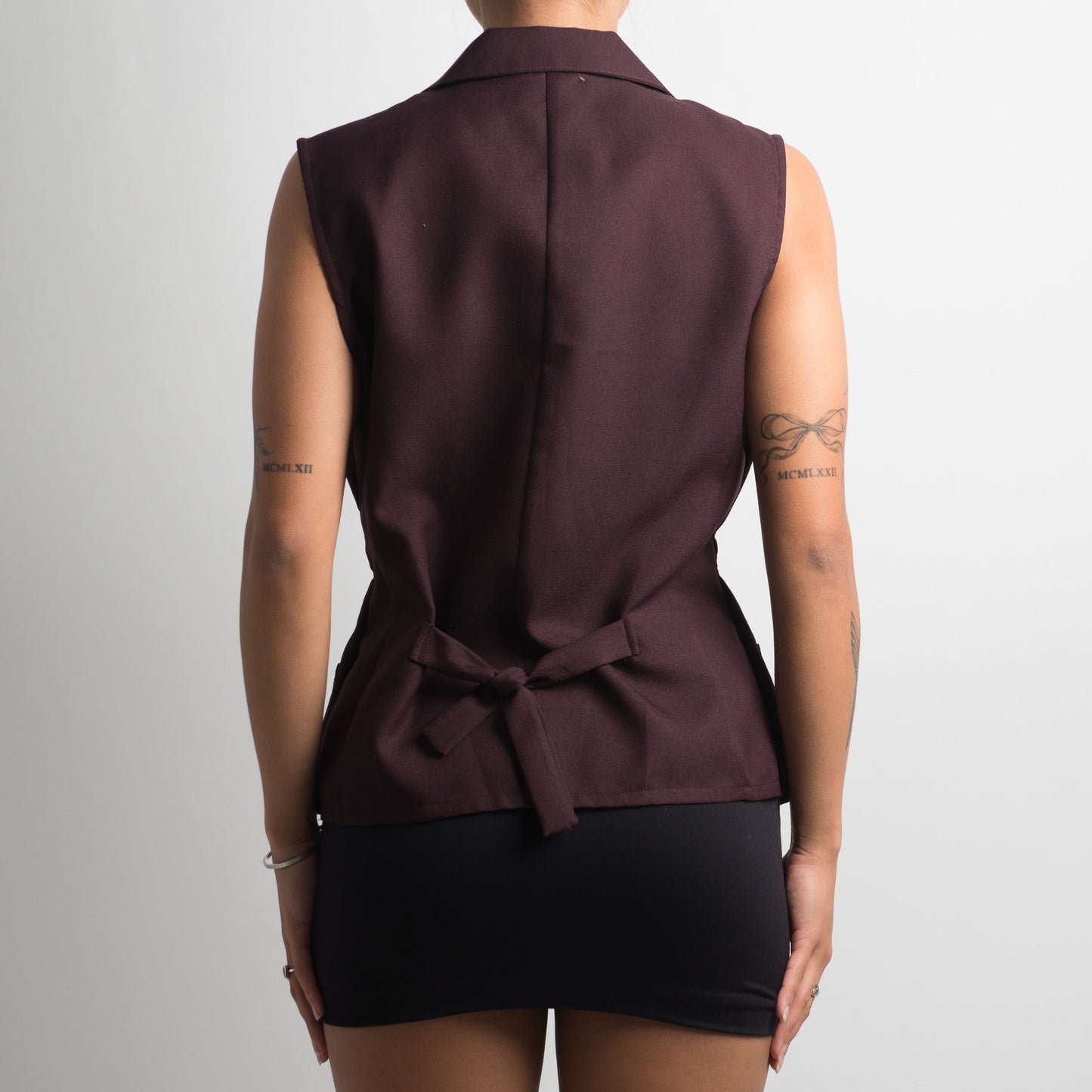 PURPLE SLEEVELESS BLOUSE