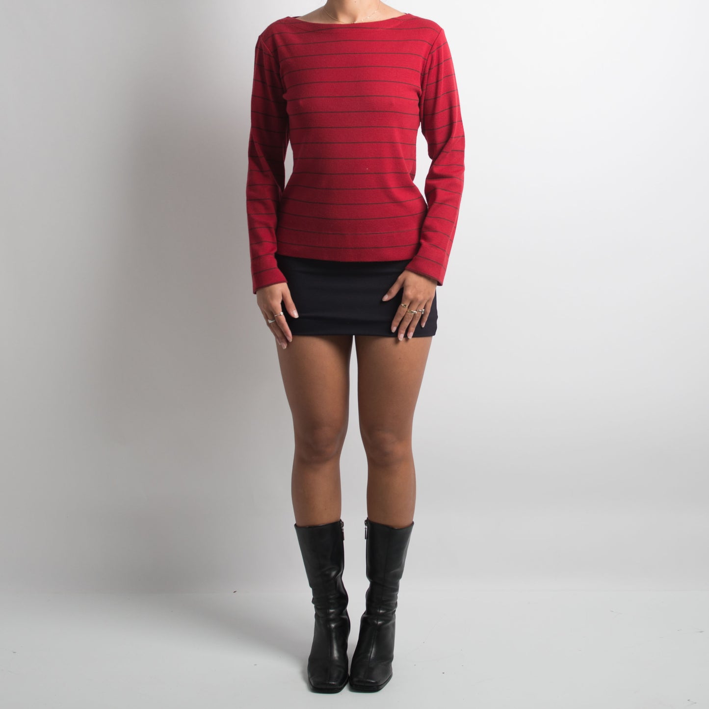 RED STRIPED LONG SLEEVE