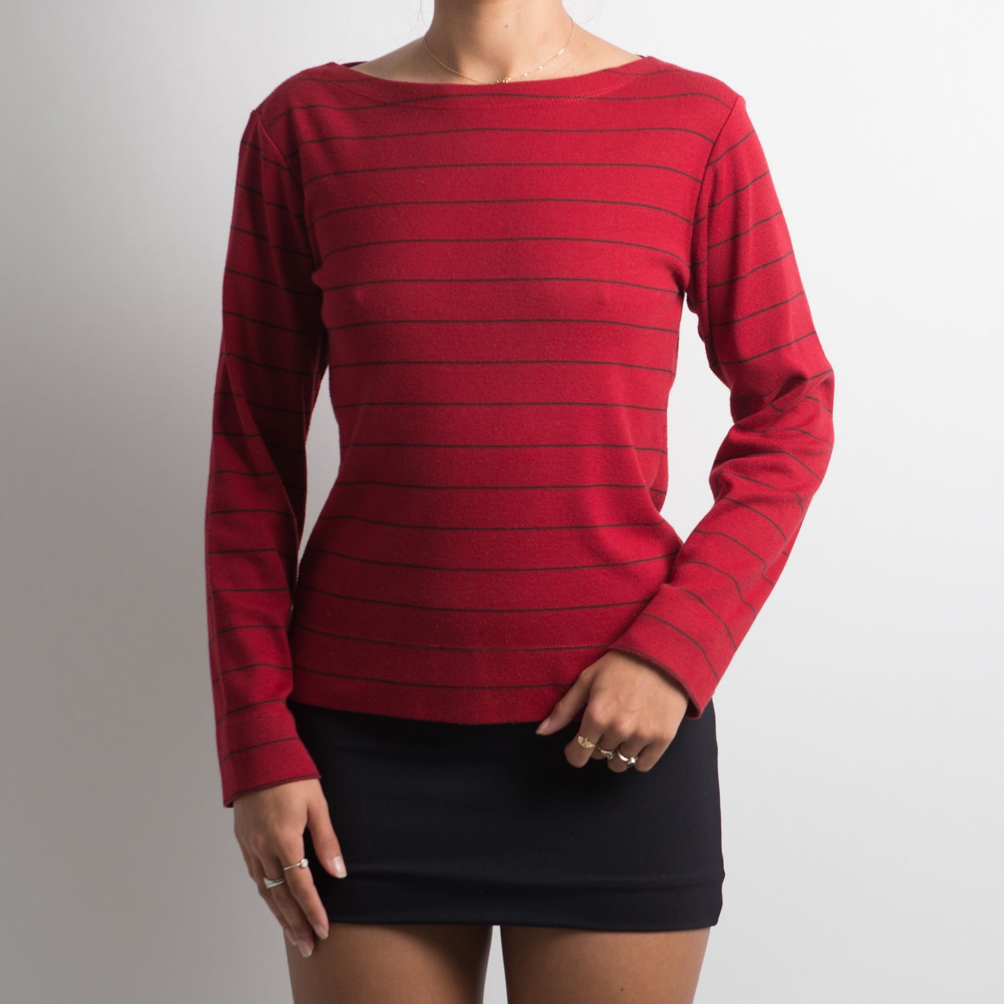 RED STRIPED LONG SLEEVE