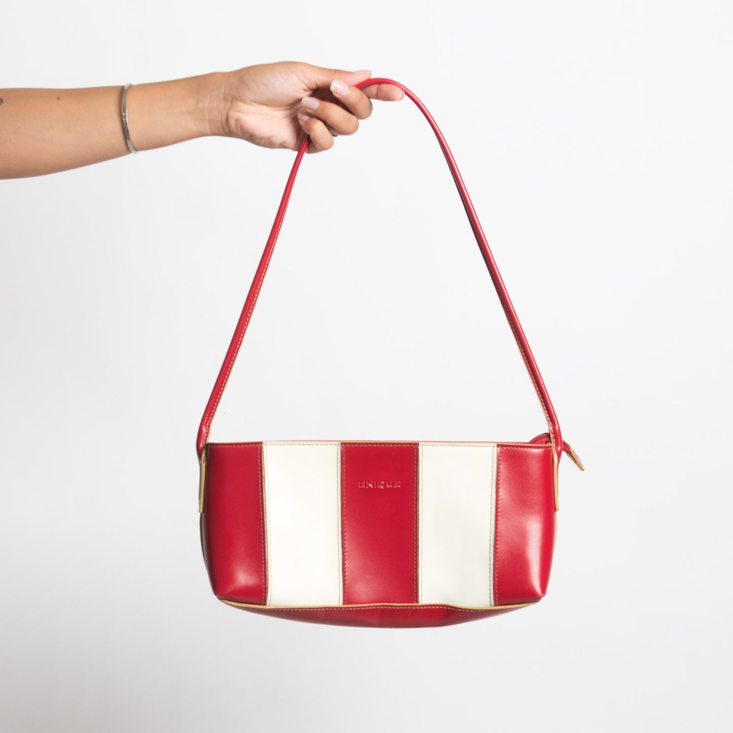 CREAM/RED HANDBAG