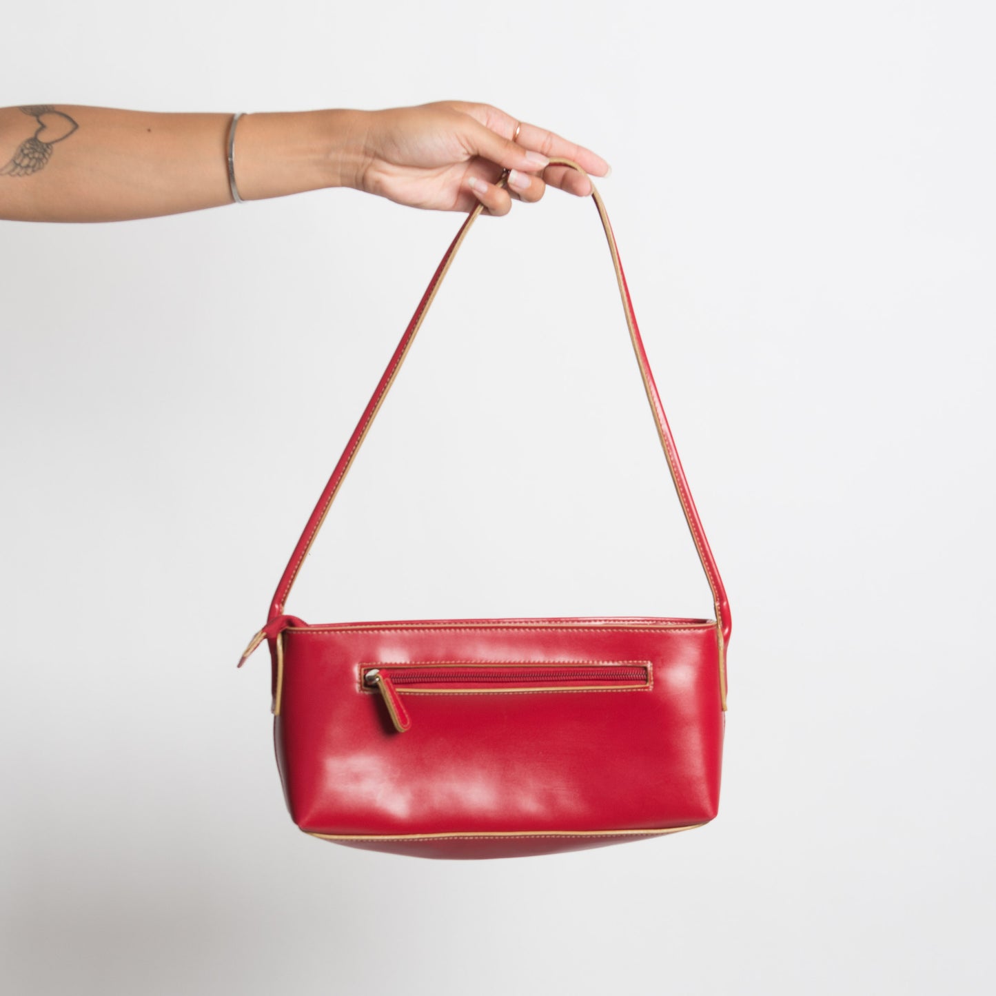 CREAM/RED HANDBAG