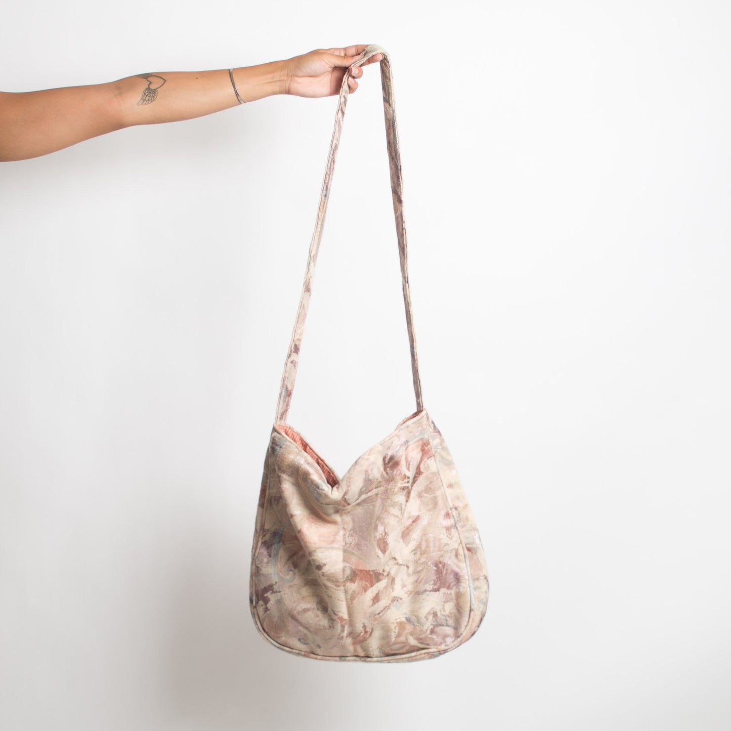 CREAM JACQUARD CROSSBODY BAG