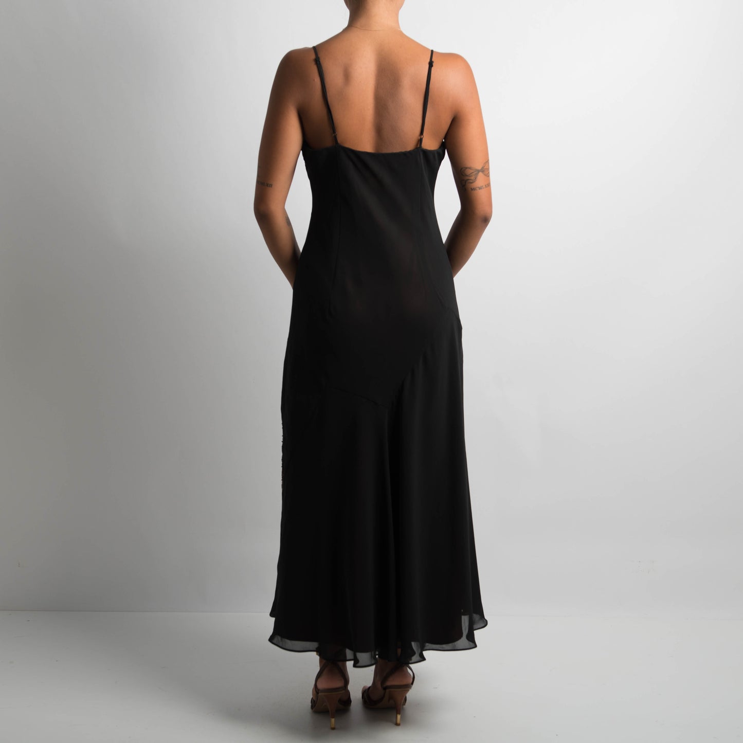 BLACK BEADED EVENING DRESS