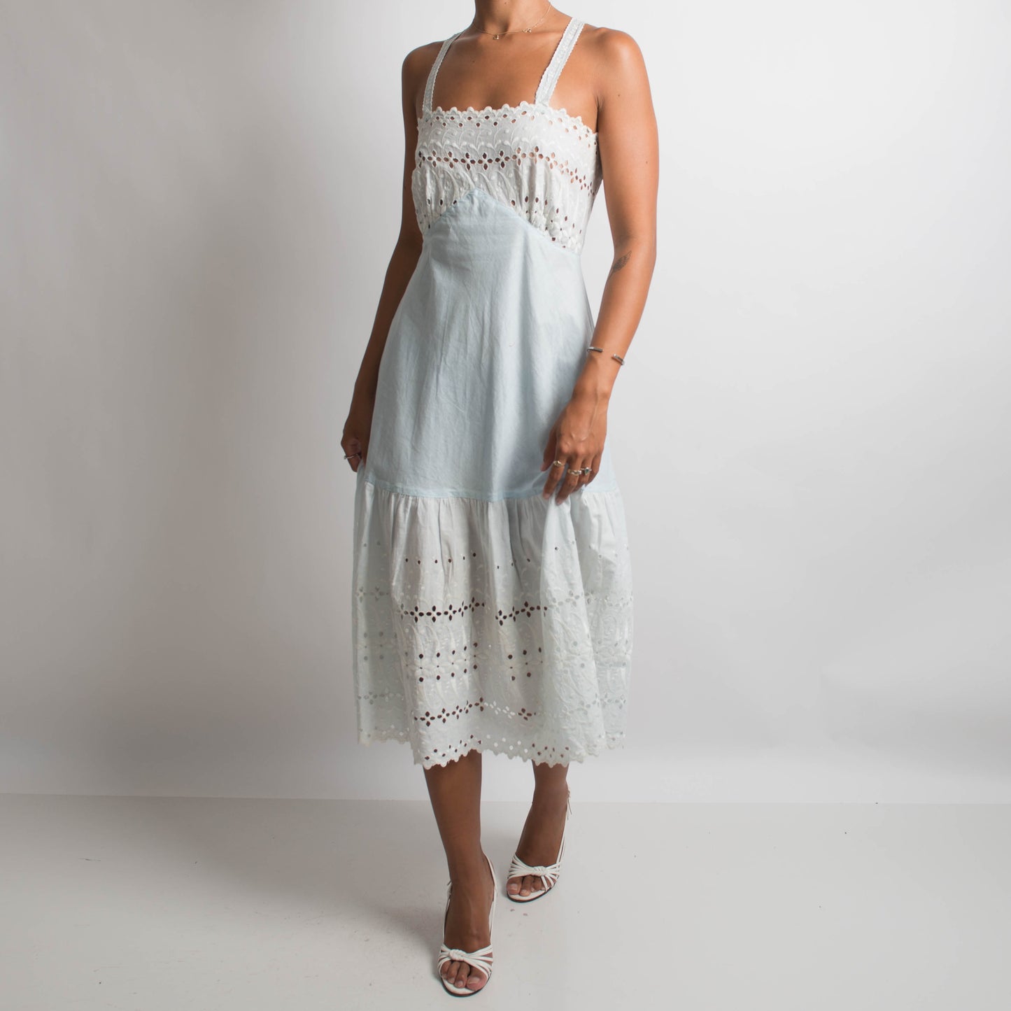 VINTAGE BRODERIE MIDI DRESS