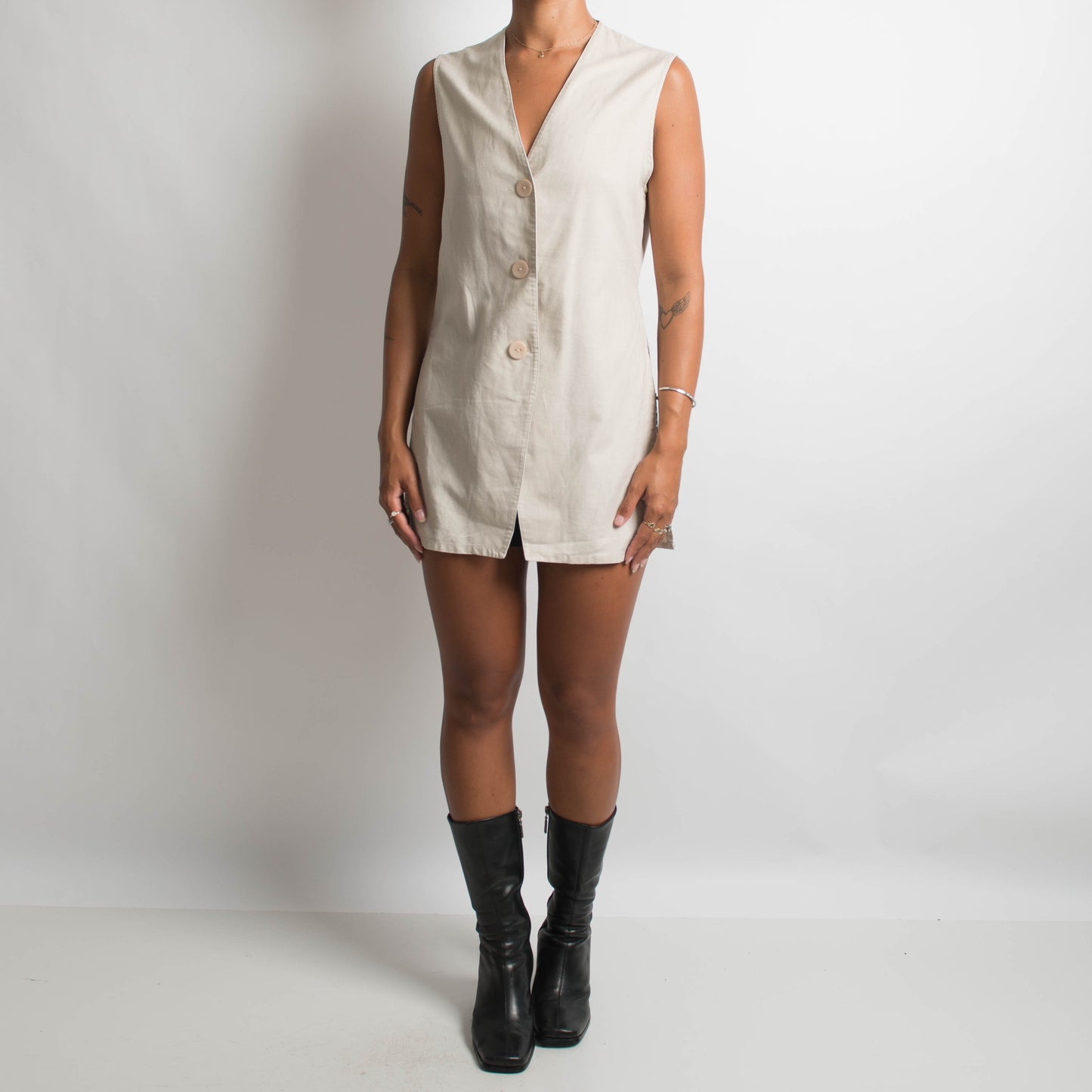 BEIGE LINEN VEST