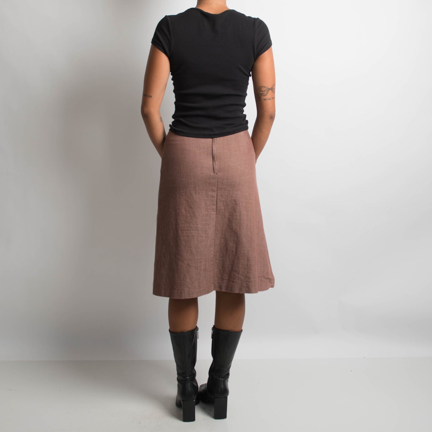 BROWN MARLE MIDI SKIRT