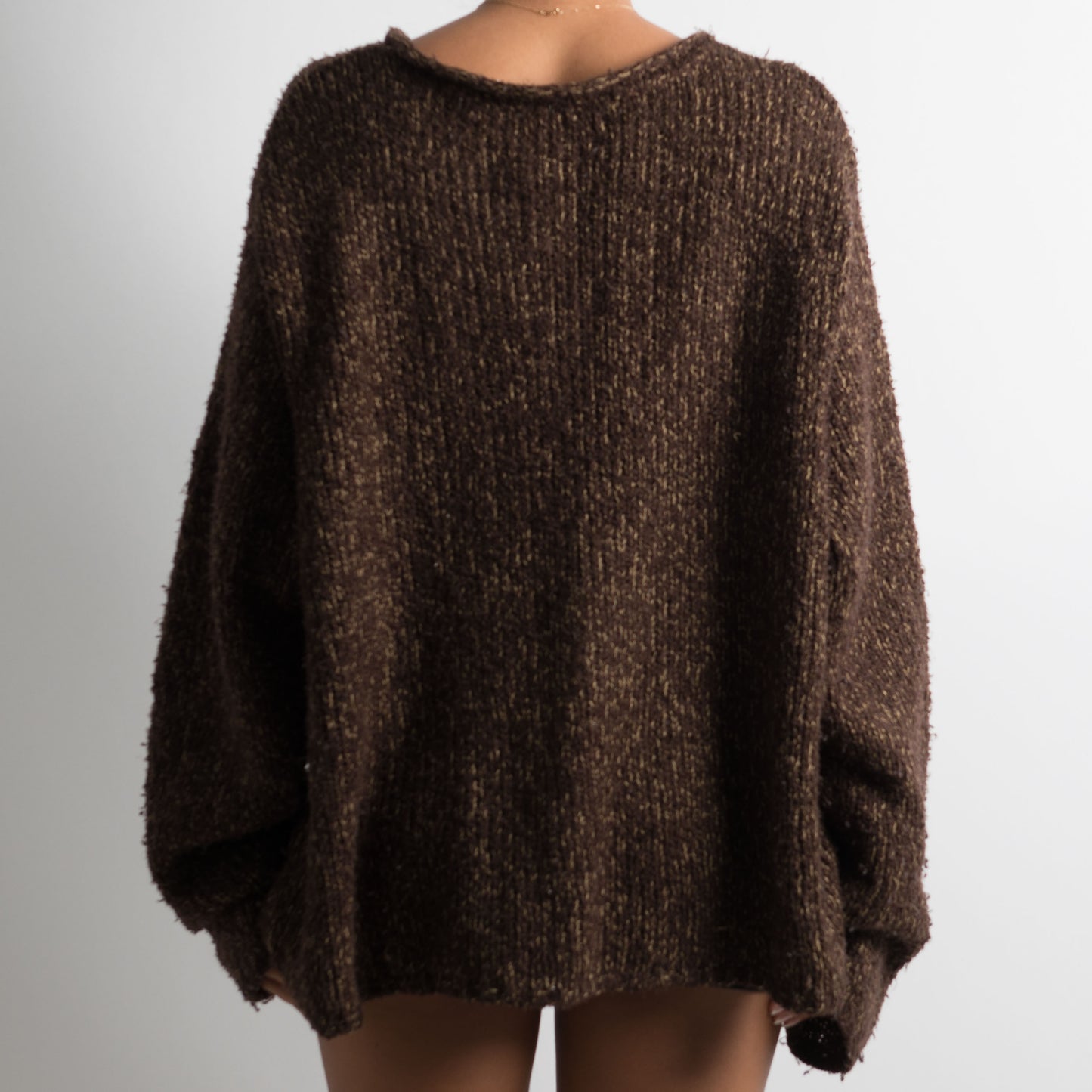 BROWN MARLE KNIT SWEATER