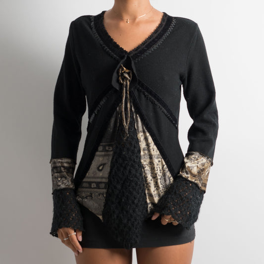 BLACK PATCHWORK LONG SLEEVE