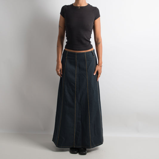 DENIM PANEL MAXI SKIRT