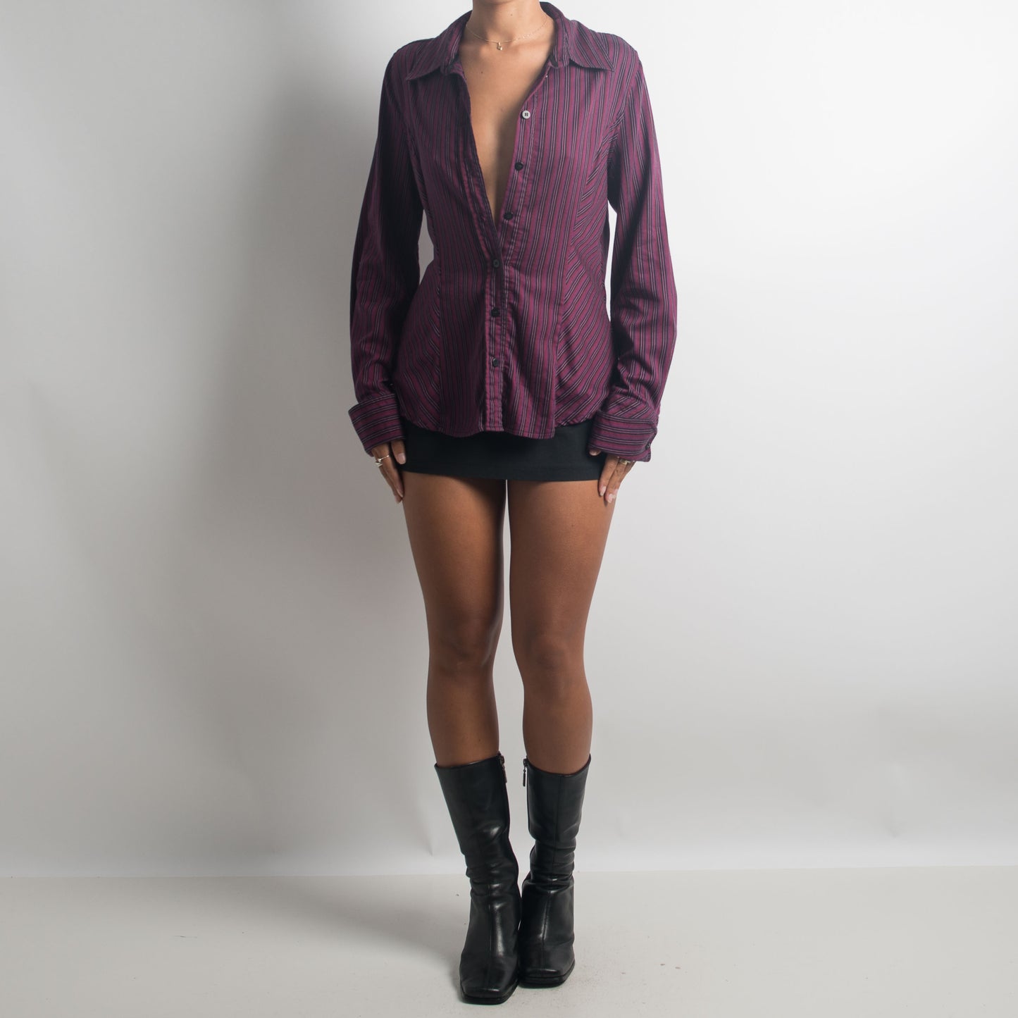 PURPLE PINSTRIPE BLOUSE