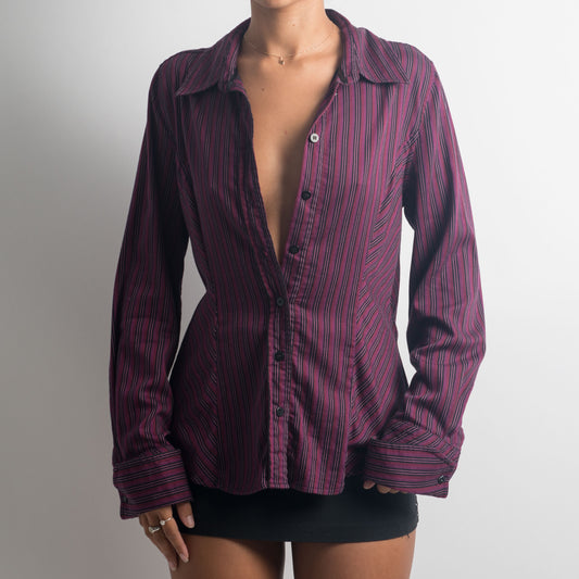 PURPLE PINSTRIPE BLOUSE