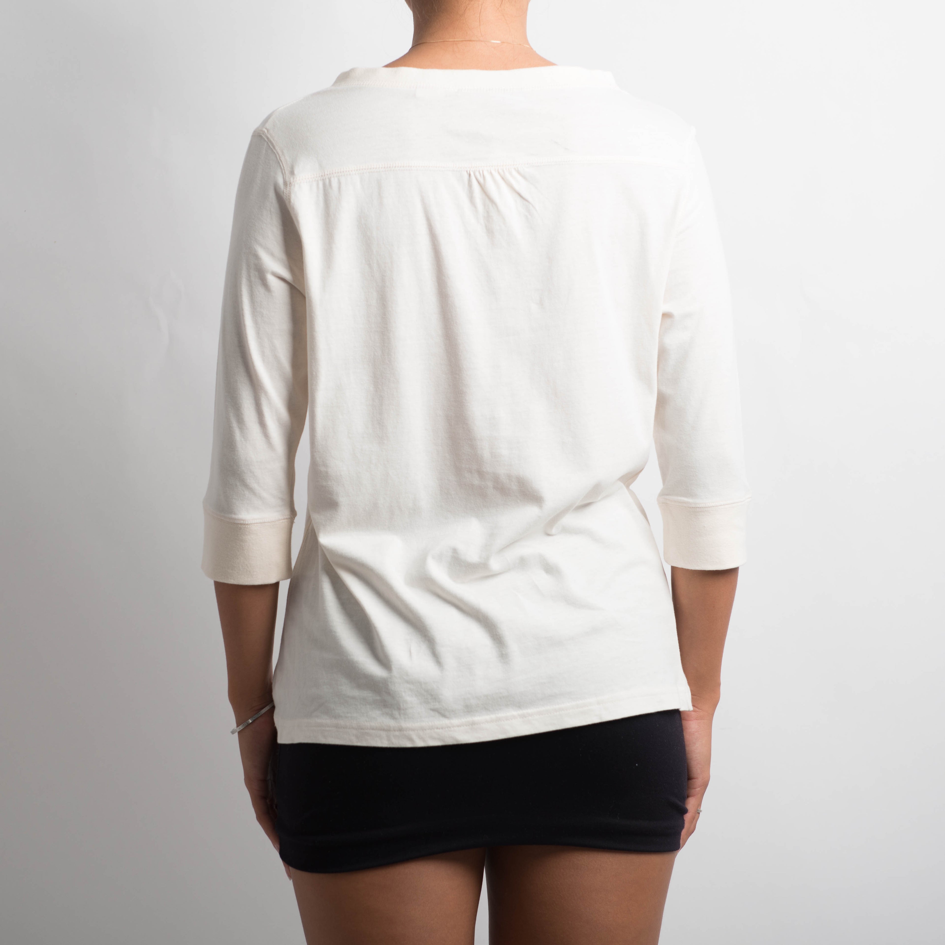 CREAM 3/4 SLEEVE TOP