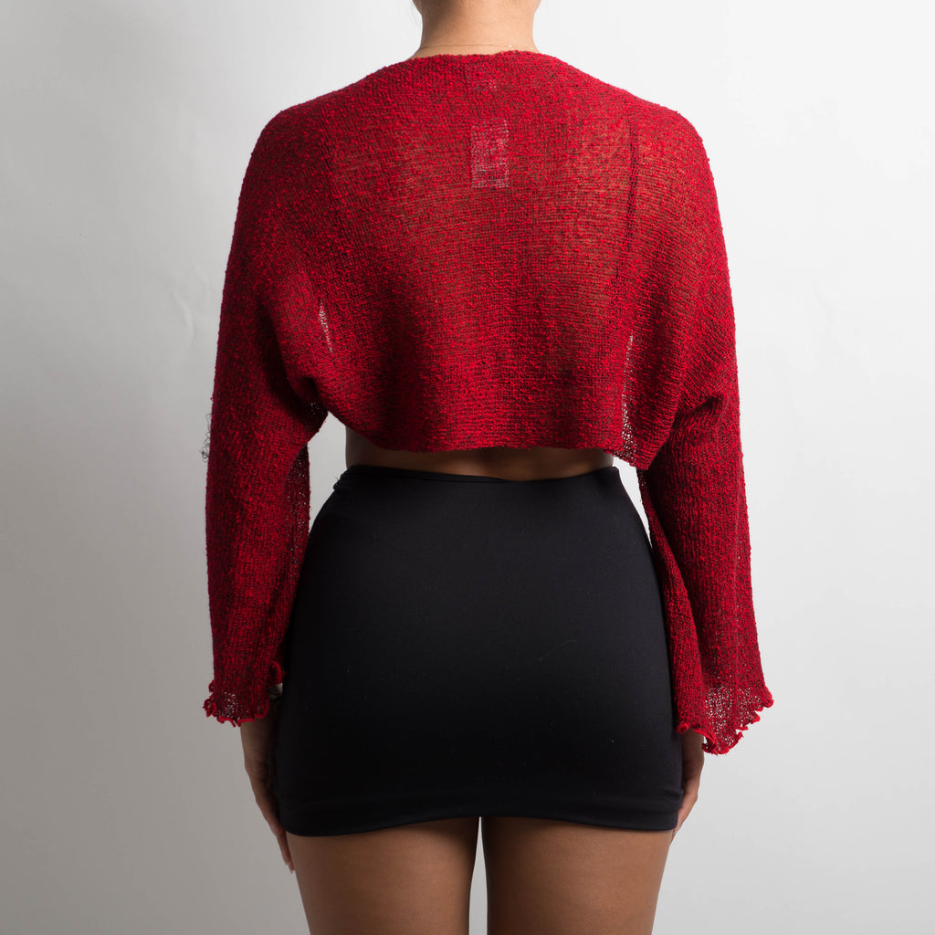 RED CROCHET BOLERO