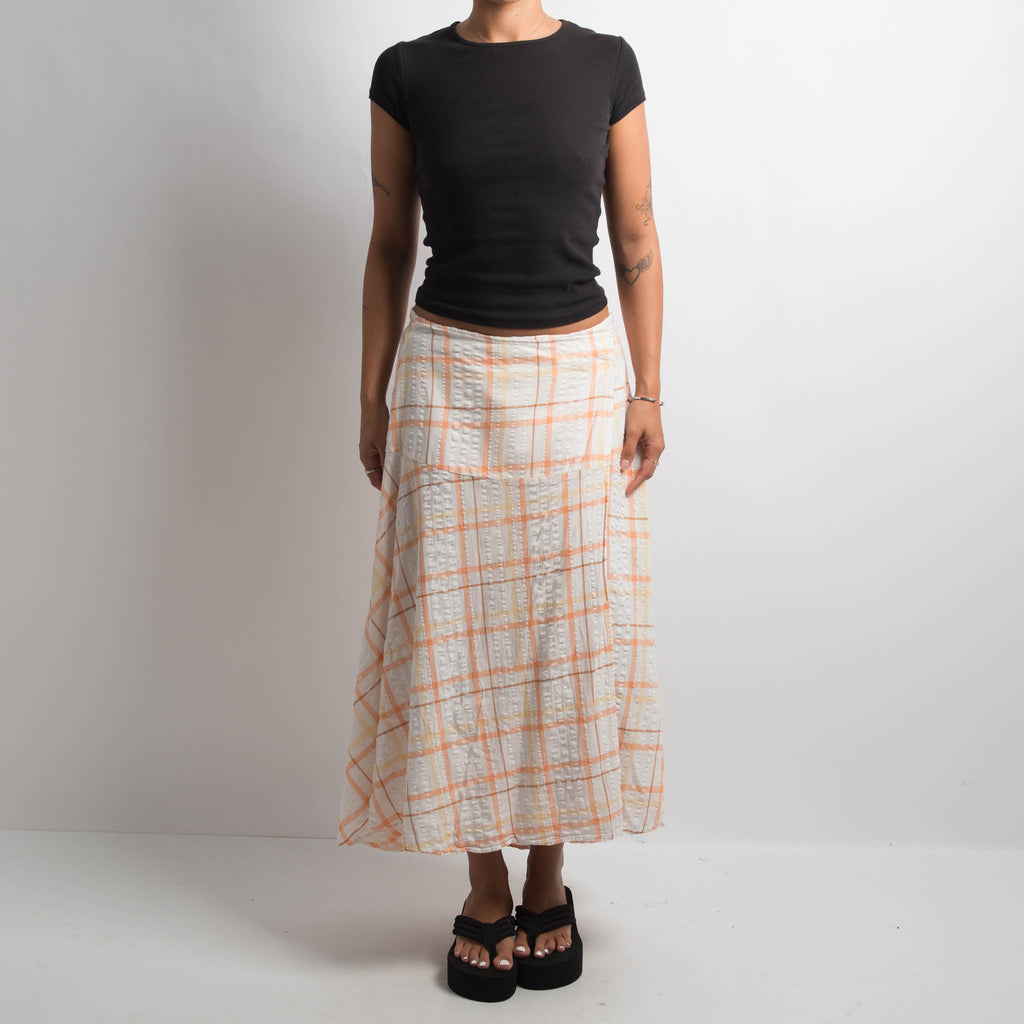 PLAID WRAP MIDI SKIRT