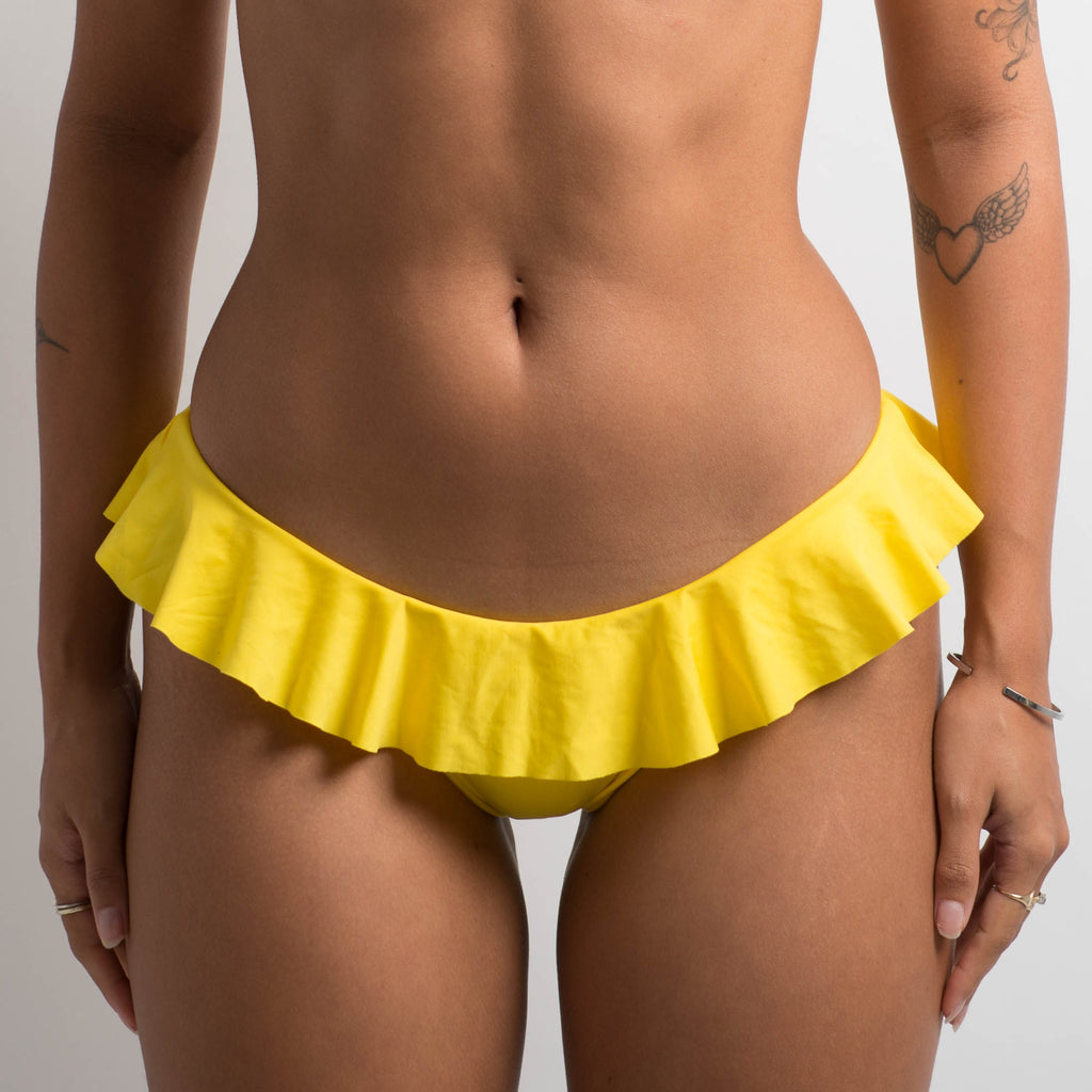 LEMON RUFFLE BIKINI BOTTOM