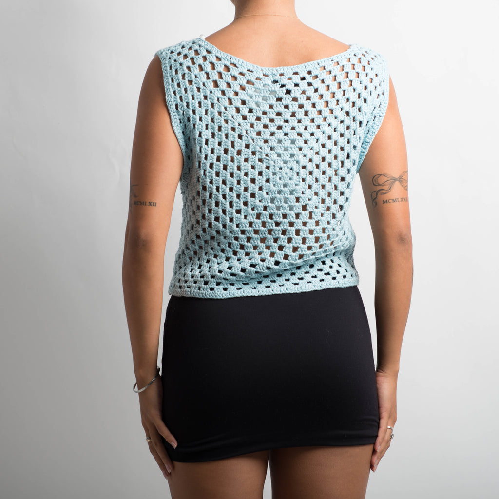 BLUE CROCHET TOP