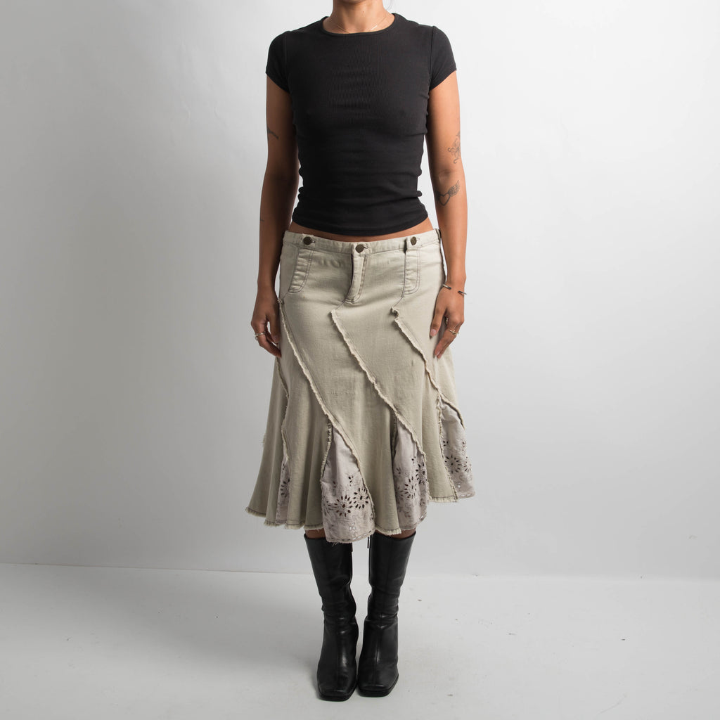 TEXTURED A LINE MIDI SKIRT