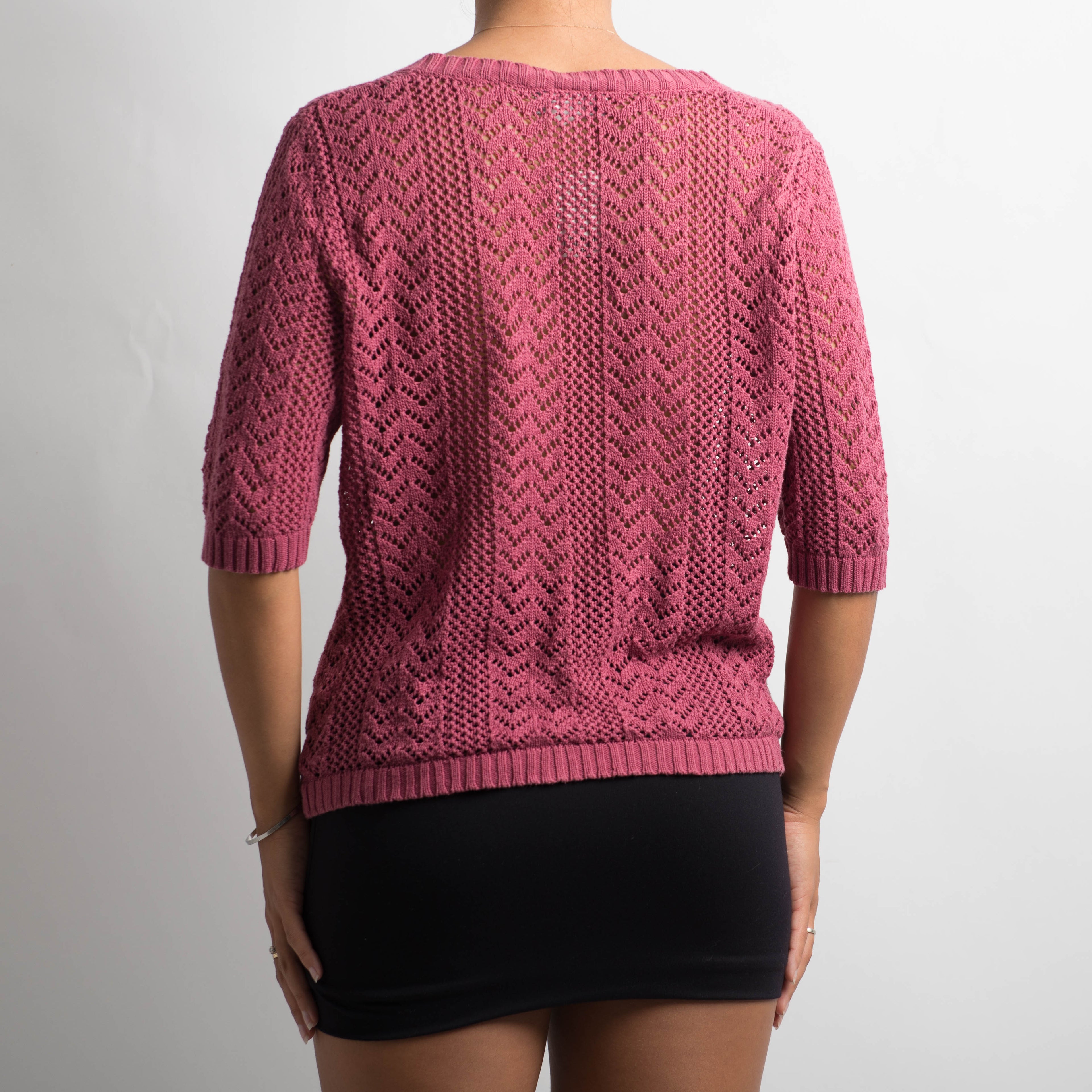 PINK CROCHET TIE TOP