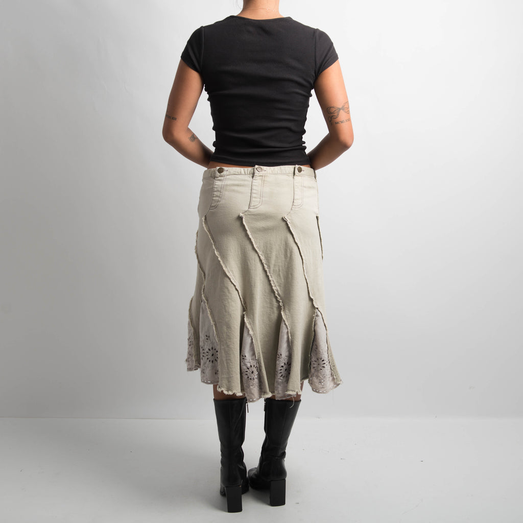 TEXTURED A LINE MIDI SKIRT