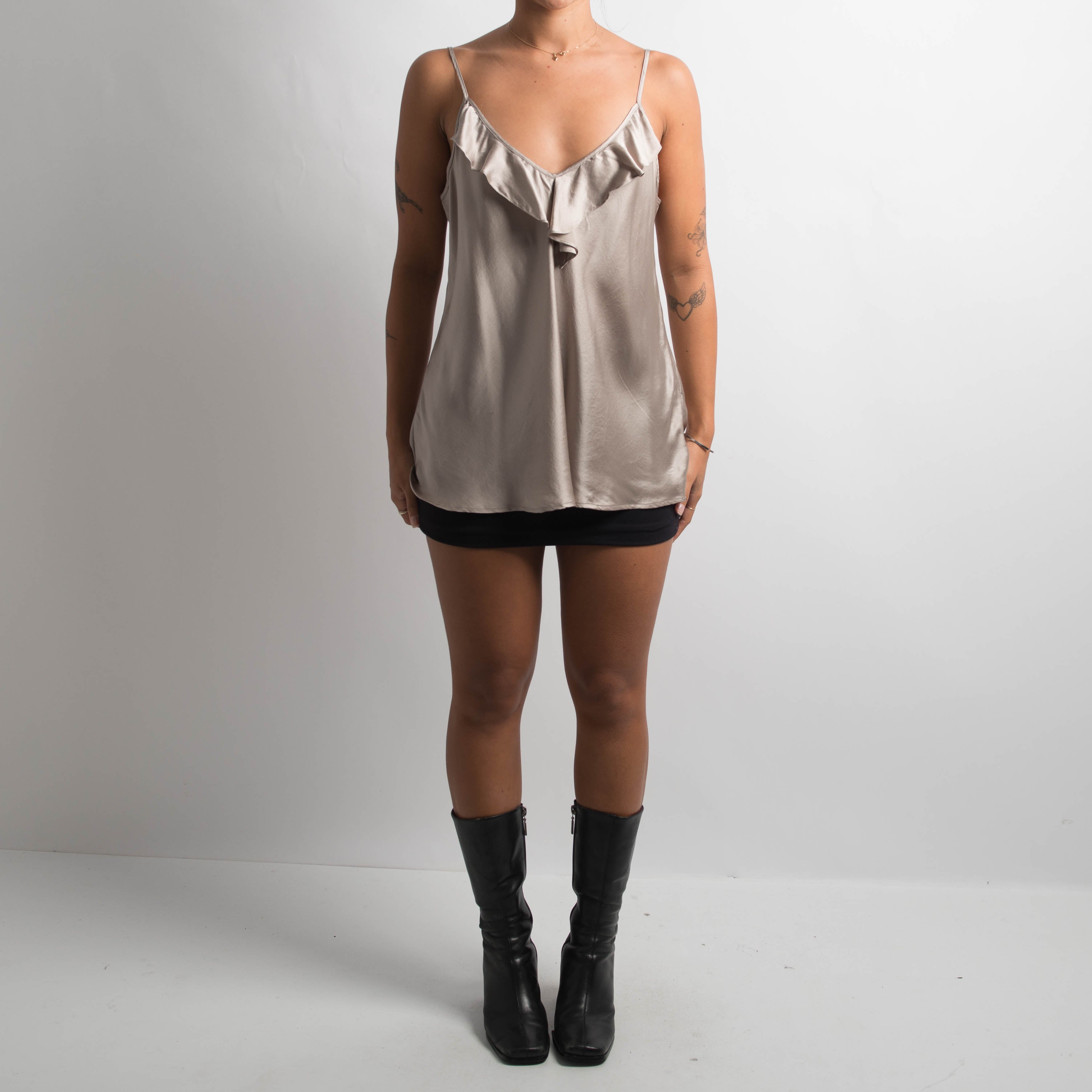 SILK RUFFLE CAMISOLE