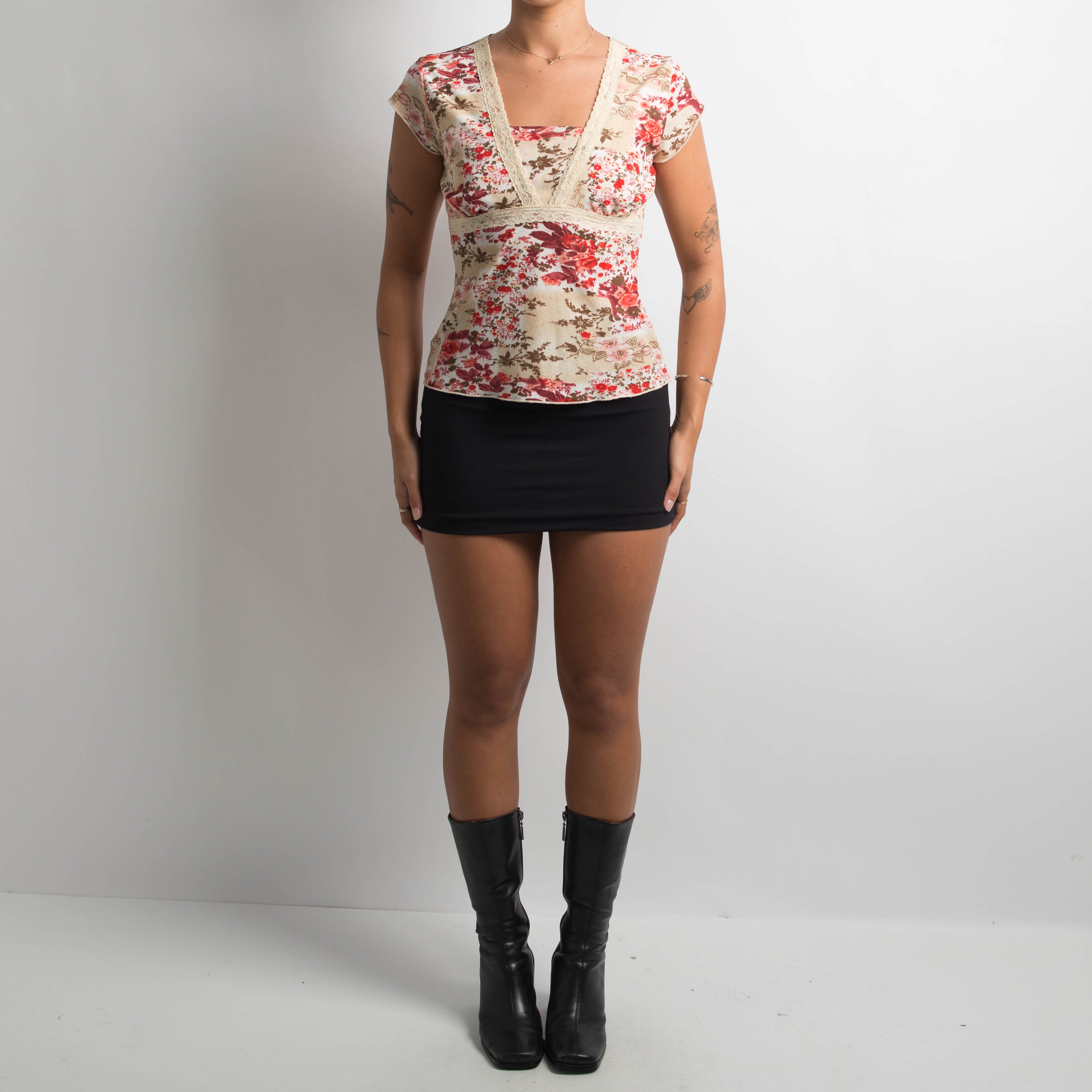 FLORAL MESH TOP