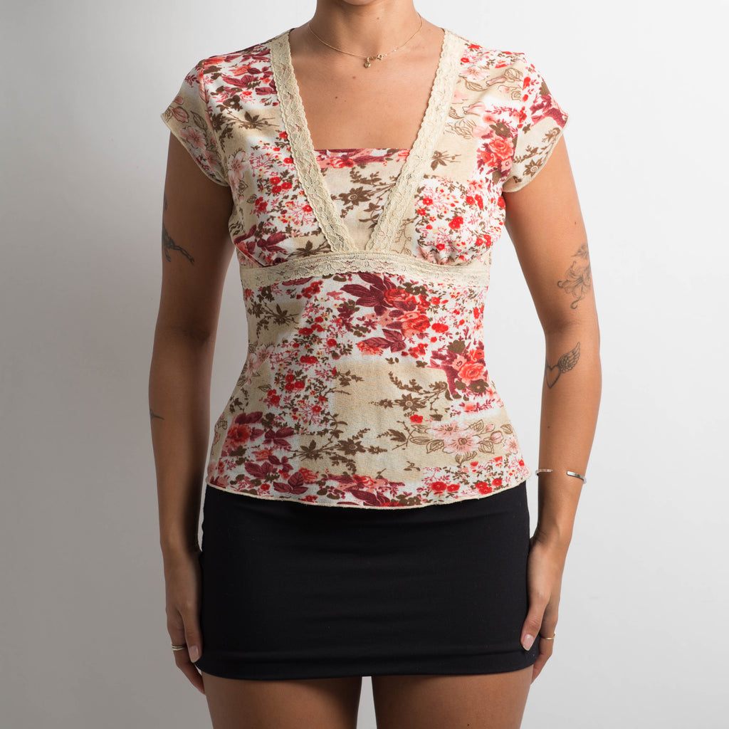 FLORAL MESH TOP