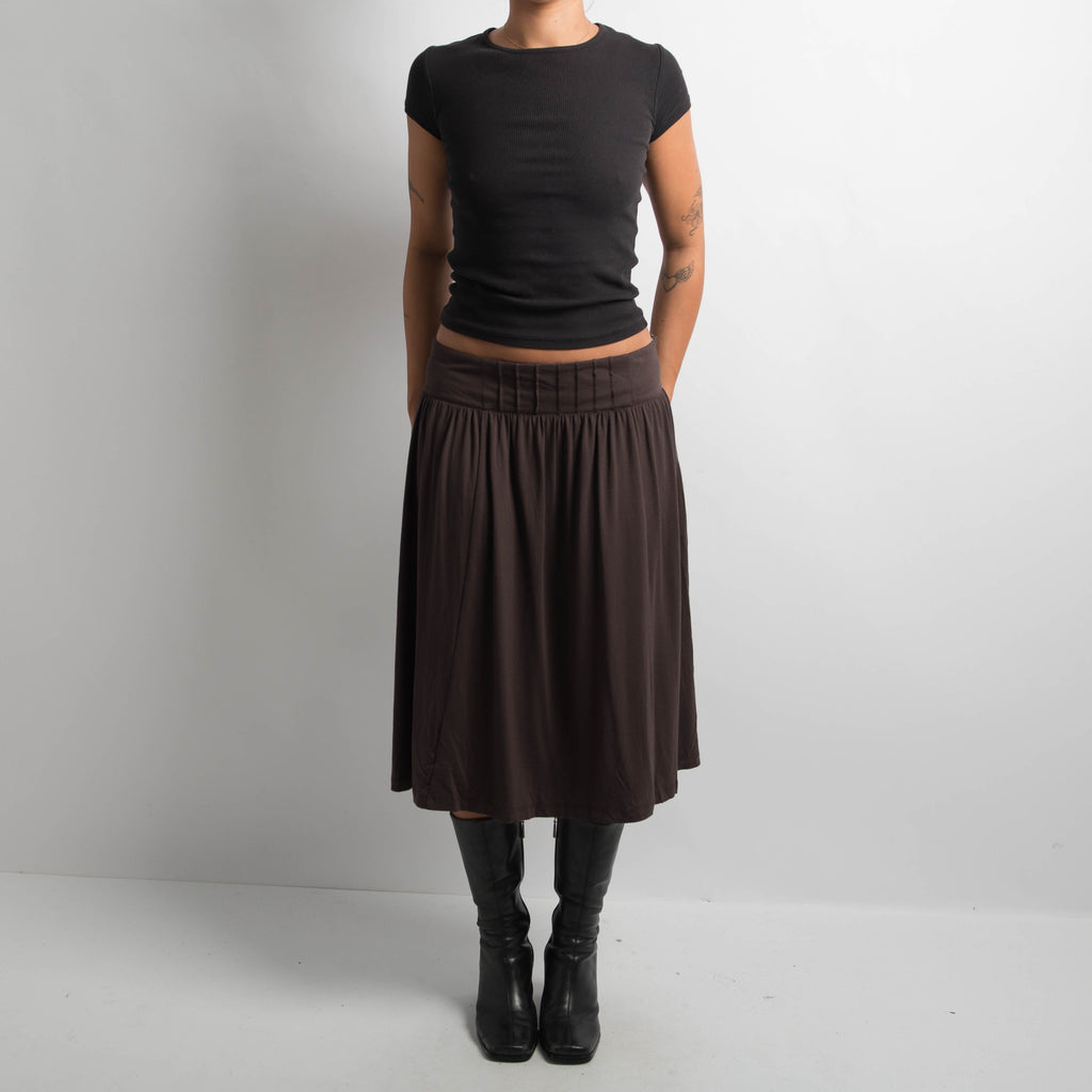 CHOC BROWN MIDI SKIRT