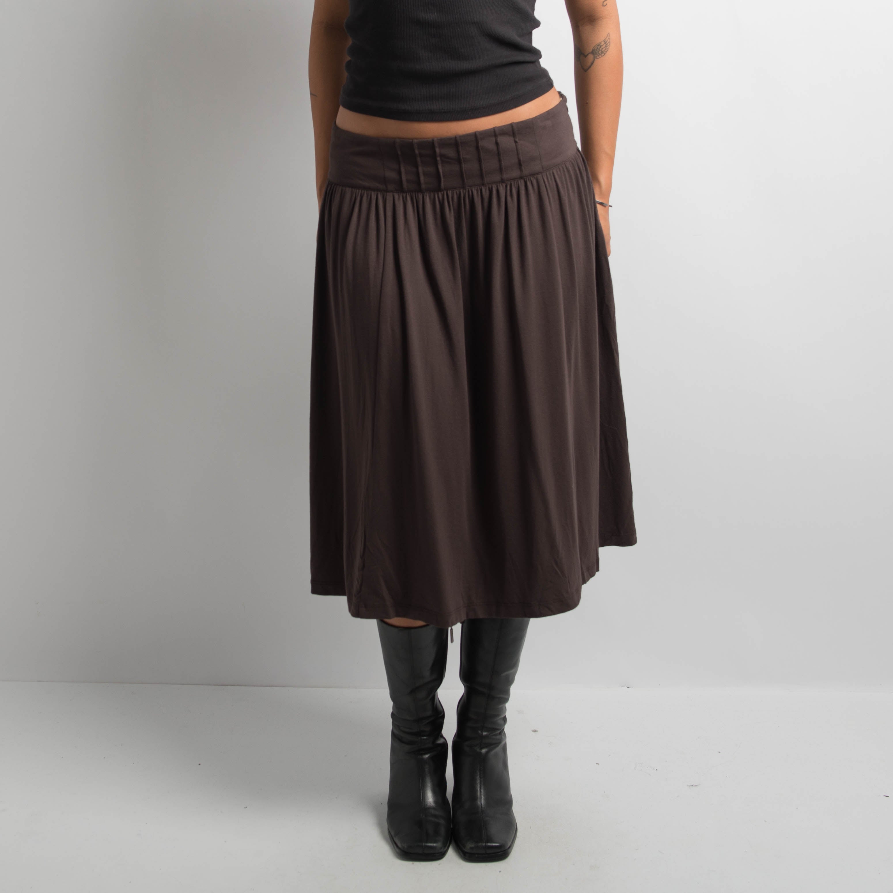 CHOC BROWN MIDI SKIRT