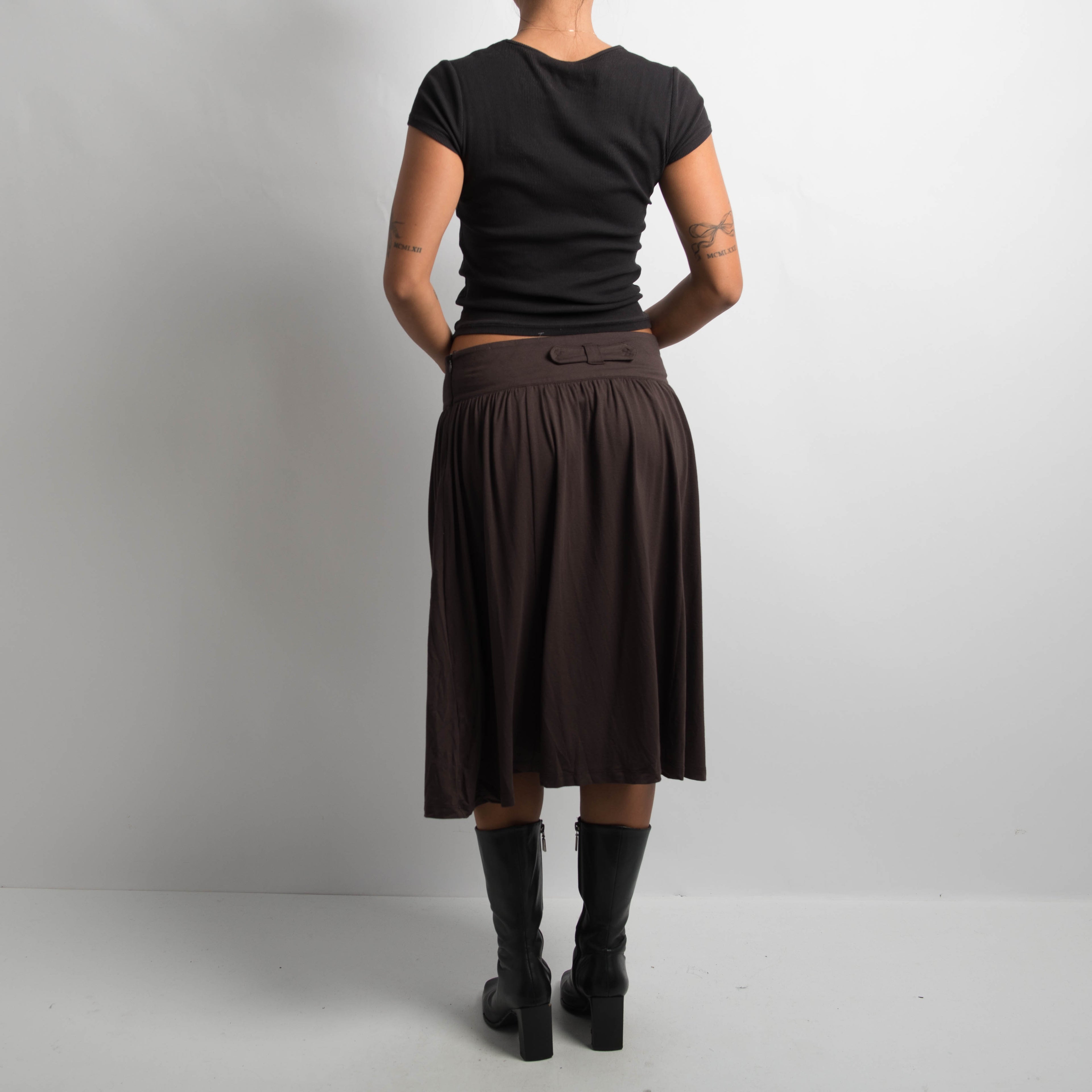CHOC BROWN MIDI SKIRT