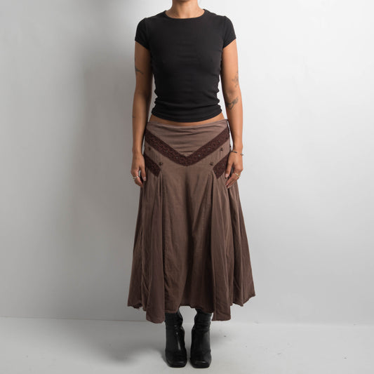 BROWN BOHO SKIRT