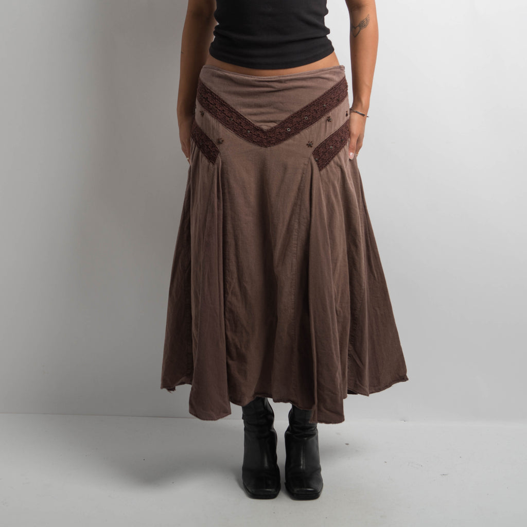 BROWN BOHO SKIRT