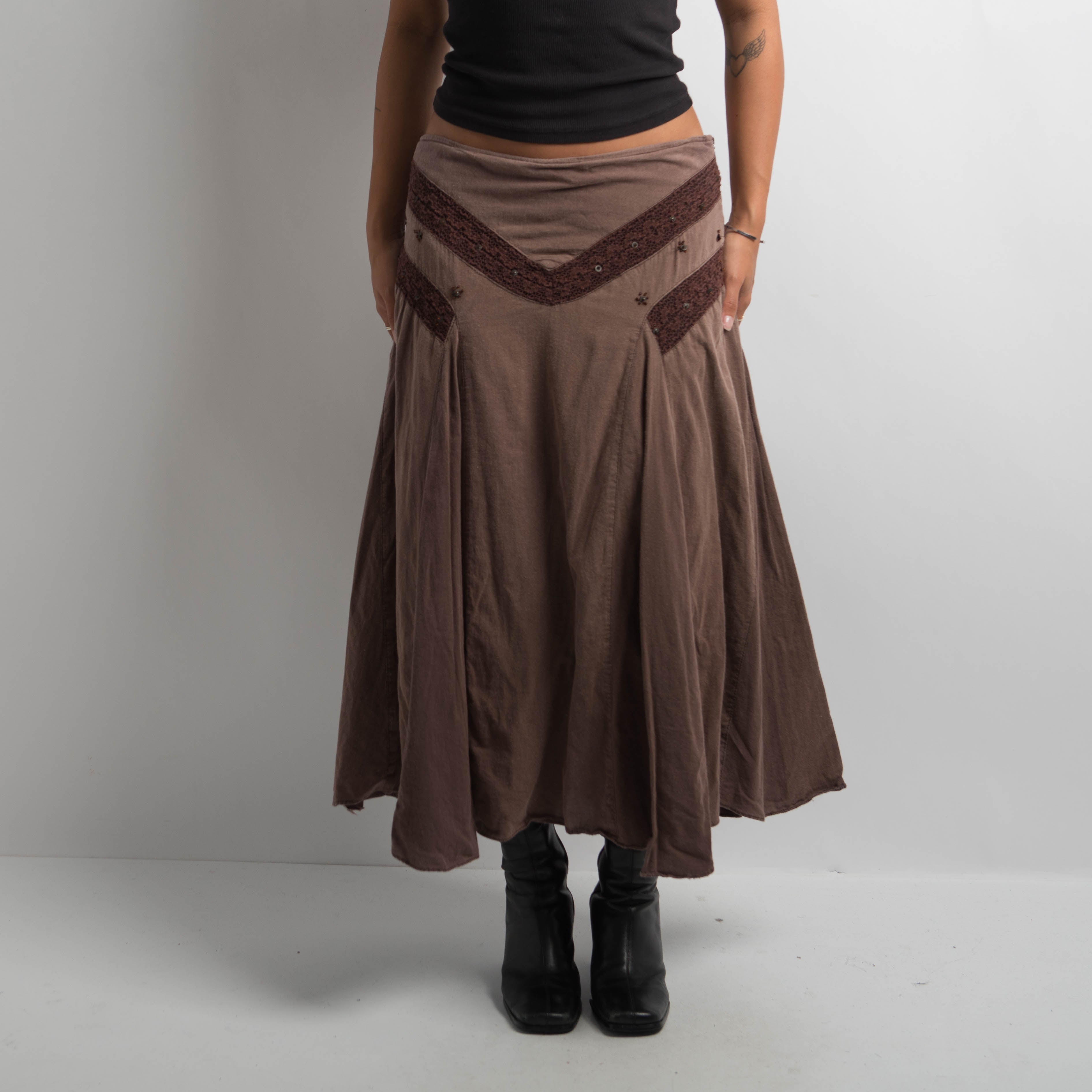 BROWN BOHO SKIRT