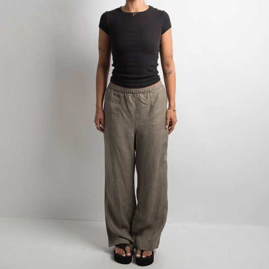 KHAKI LINEN PANTS