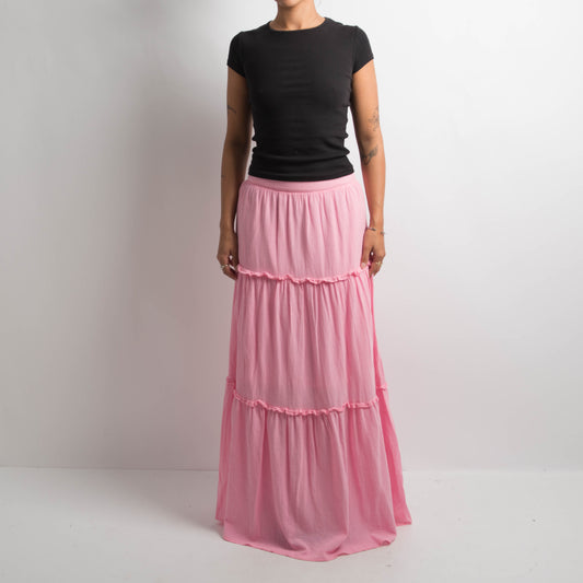 PINK TIERED SKIRT