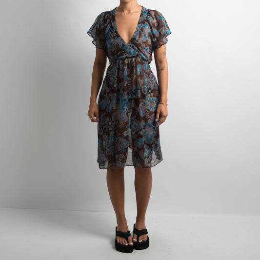 BROWN PAISLEY DRESS