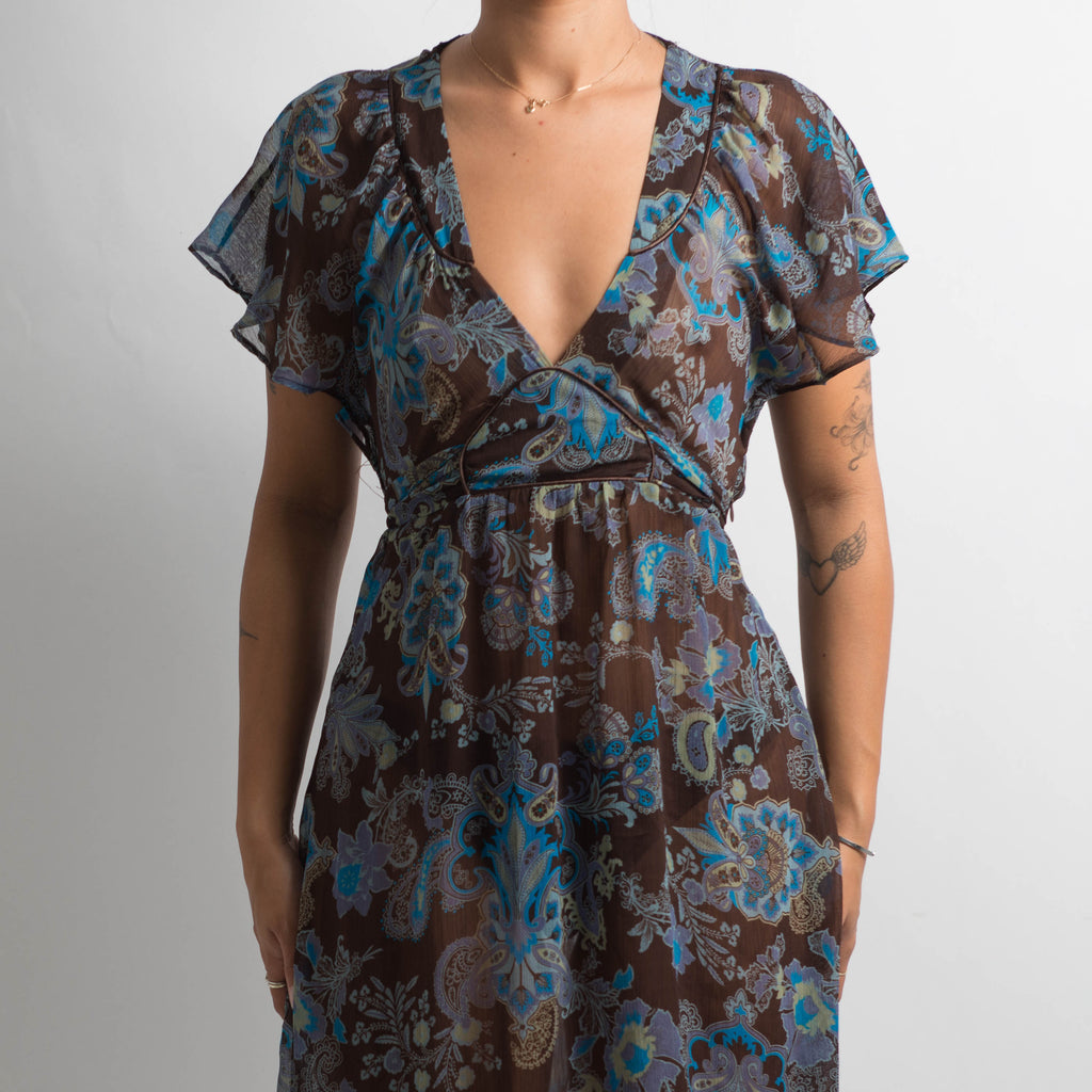 BROWN PAISLEY DRESS