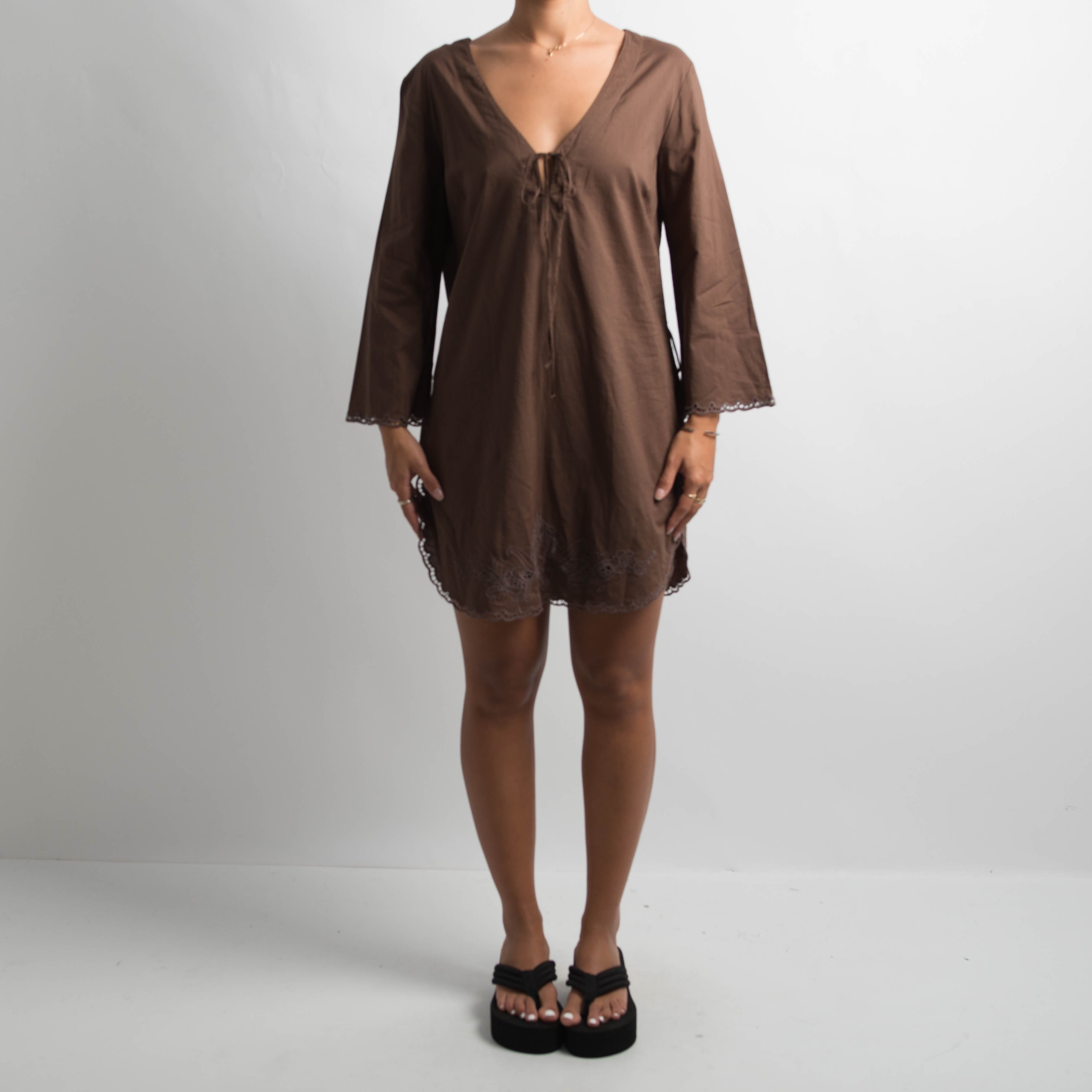 BROWN COTTON KAFTAN